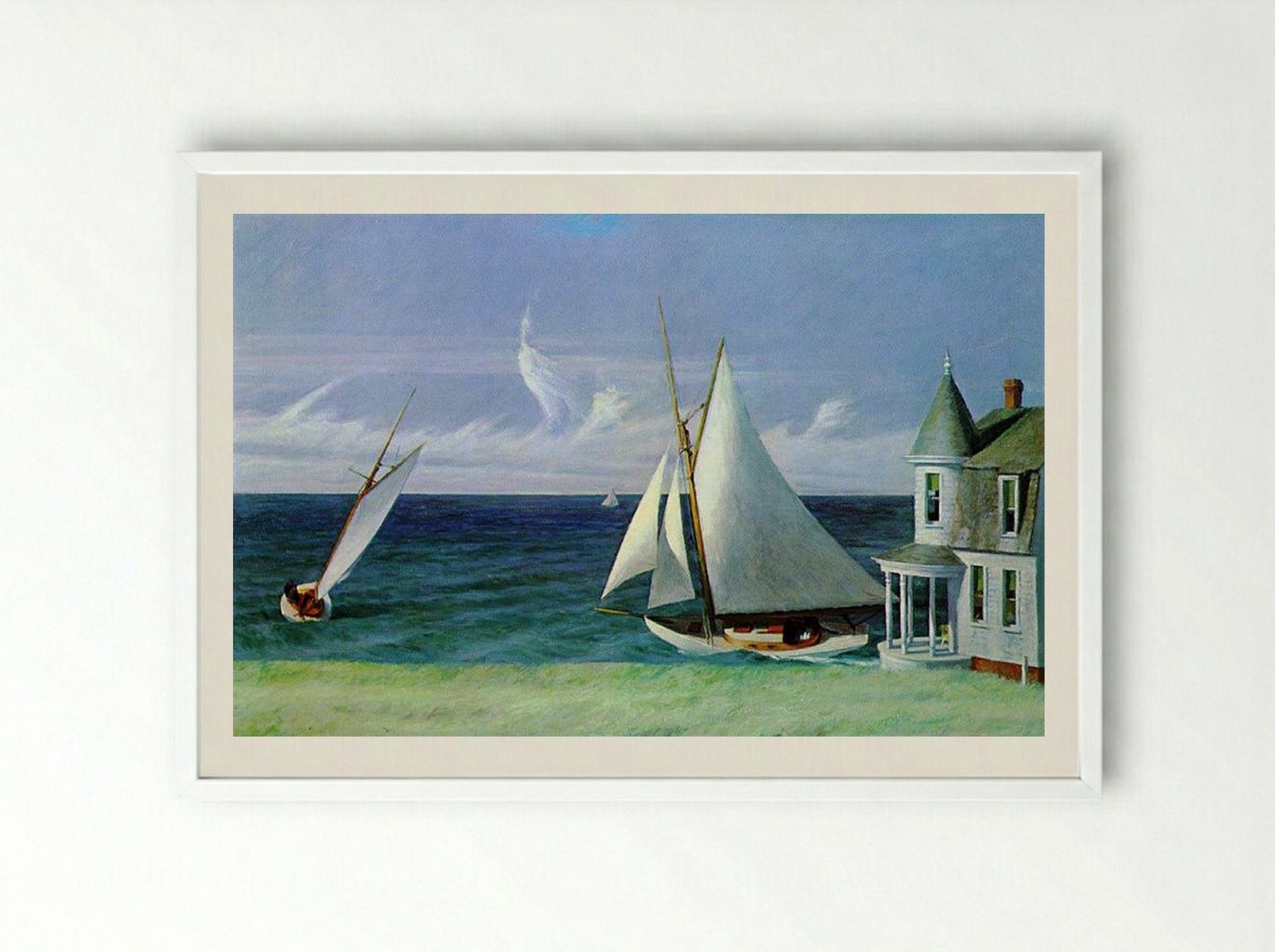 The Lee Shore - Edward Hopper - Framed Print White