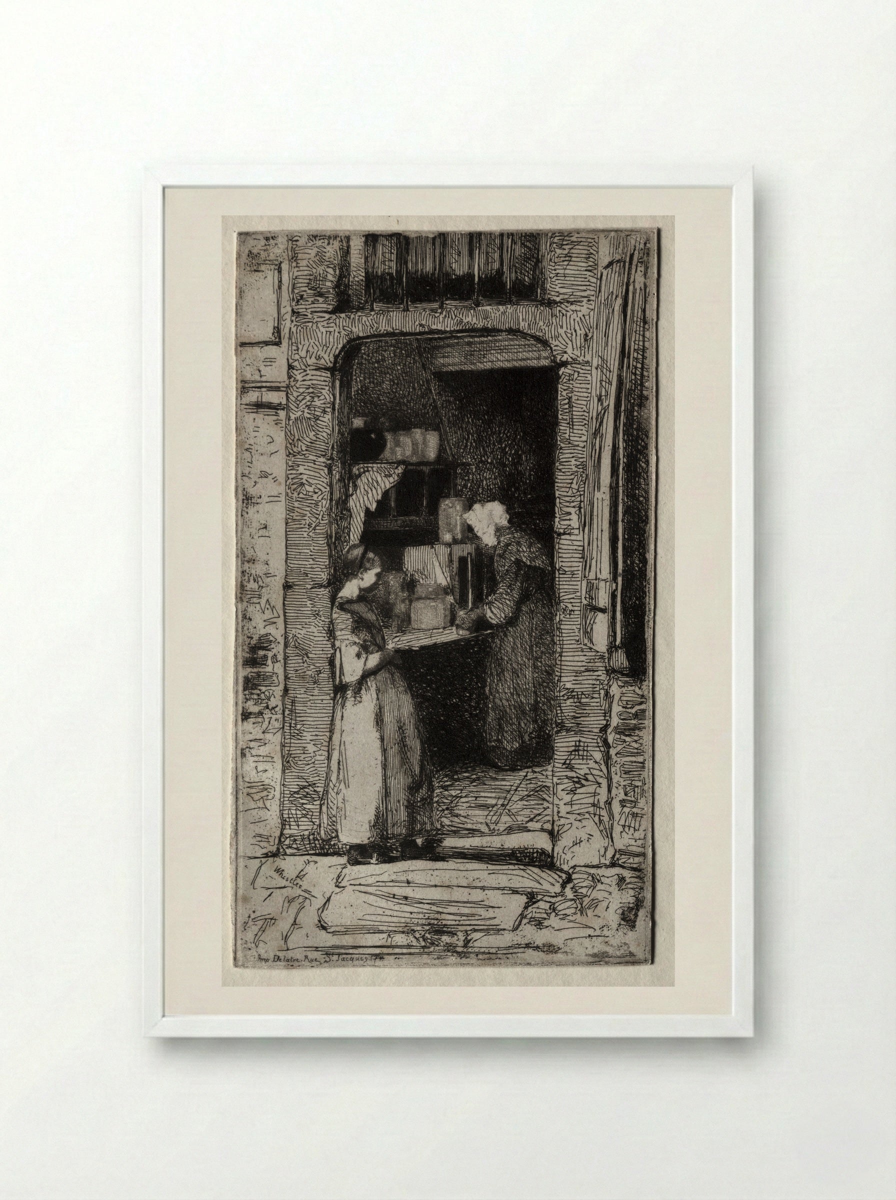 La Marchande de Moutarde - James McNeill Whistler - Framed Print White