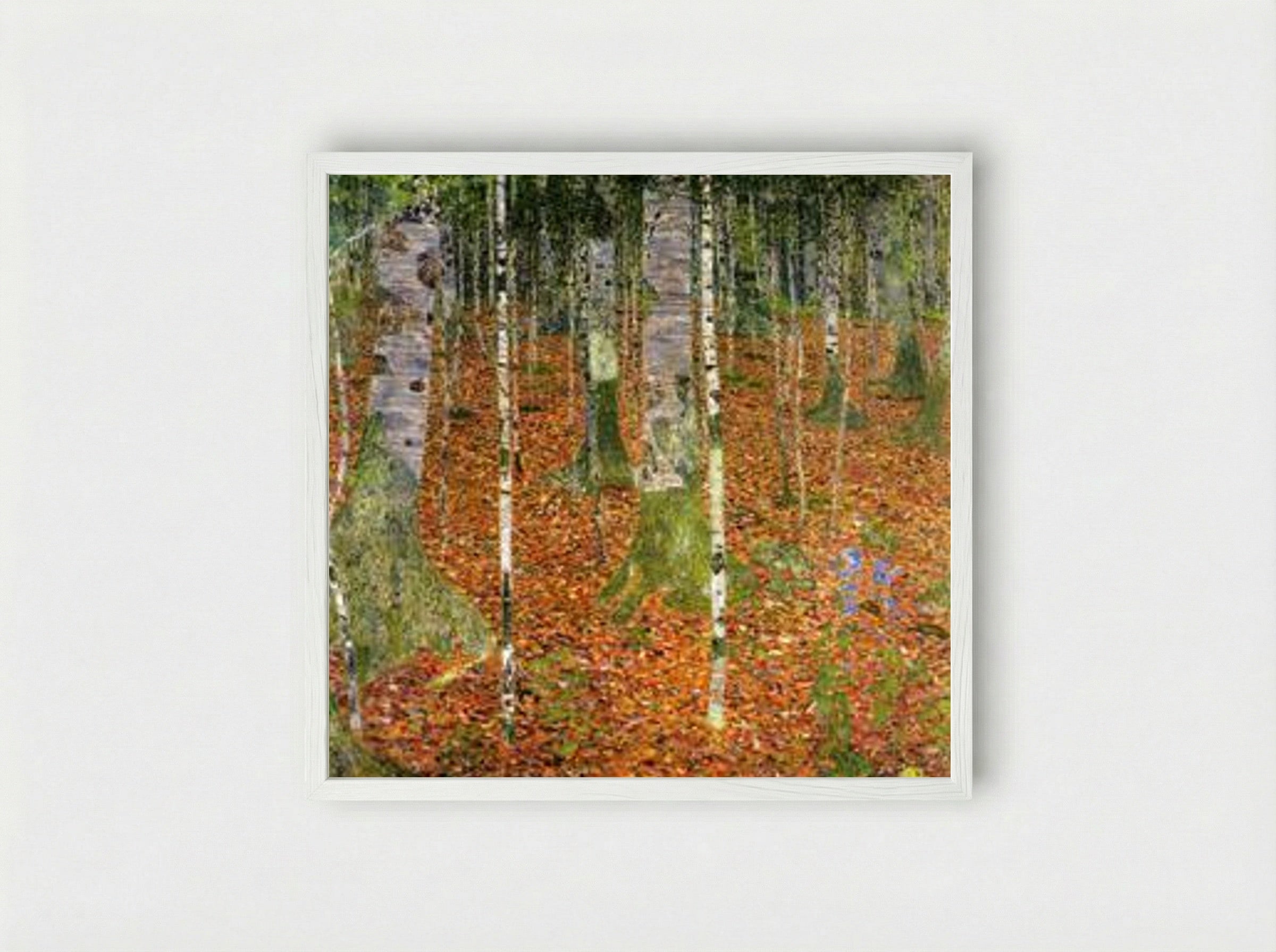 Birch Forest - Gustav Klimt - Framed Print White