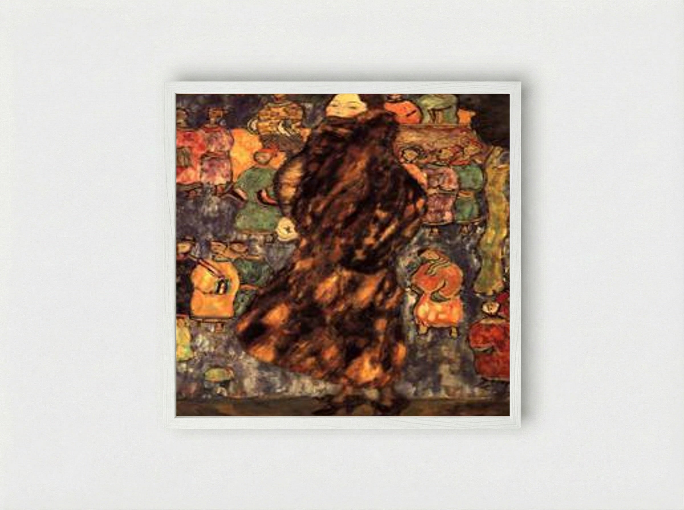 Lady with Fur Collar - Gustav Klimt - Framed Print White