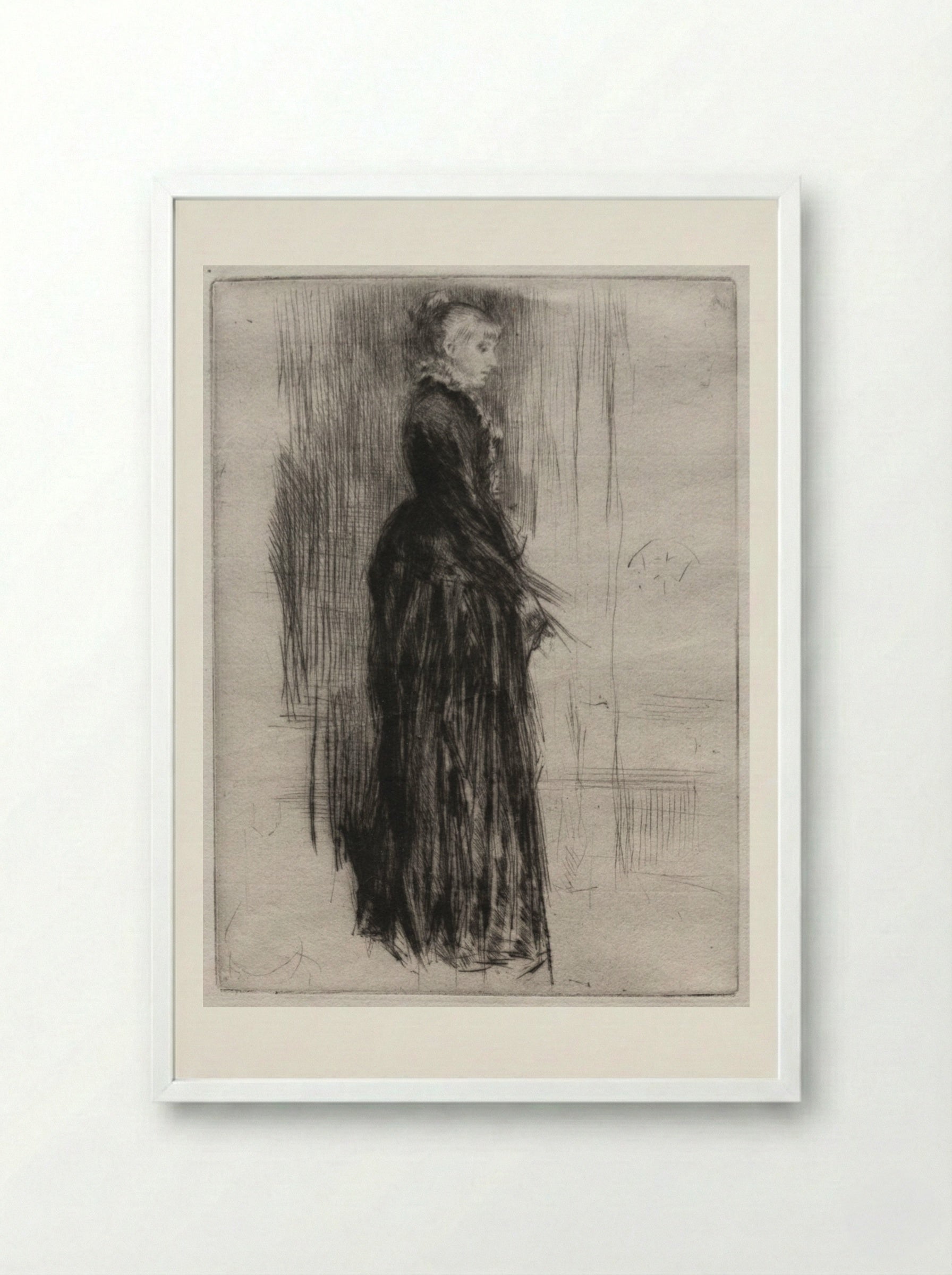 Little Velvet Dress - James McNeill Whistler - Framed Print White