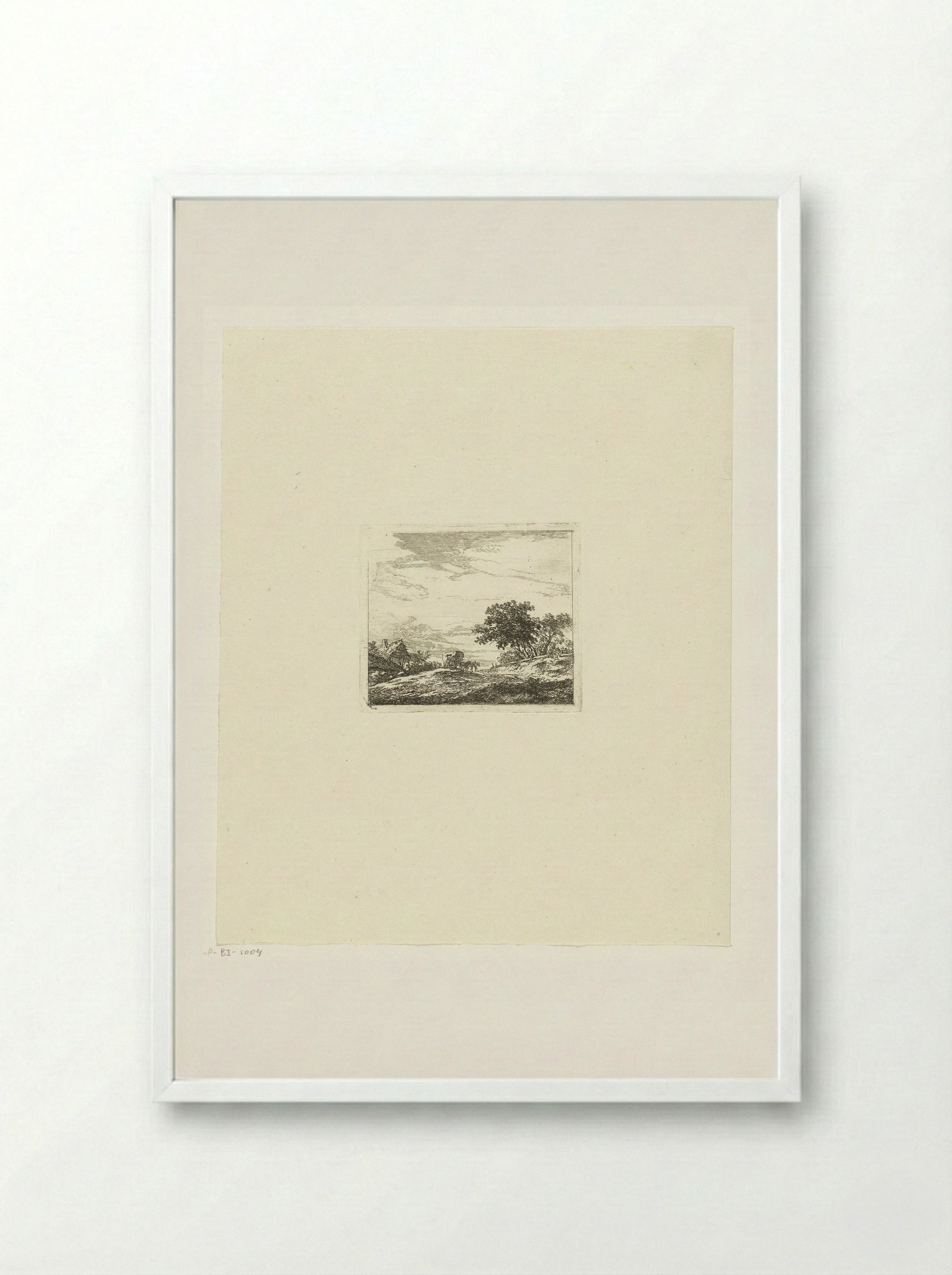 Landschap met koets - Hermanus van Brussel - Framed Print White