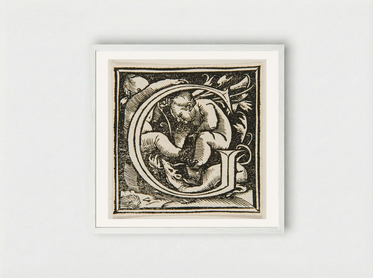 Letter G - Urs Graf - Framed Print White