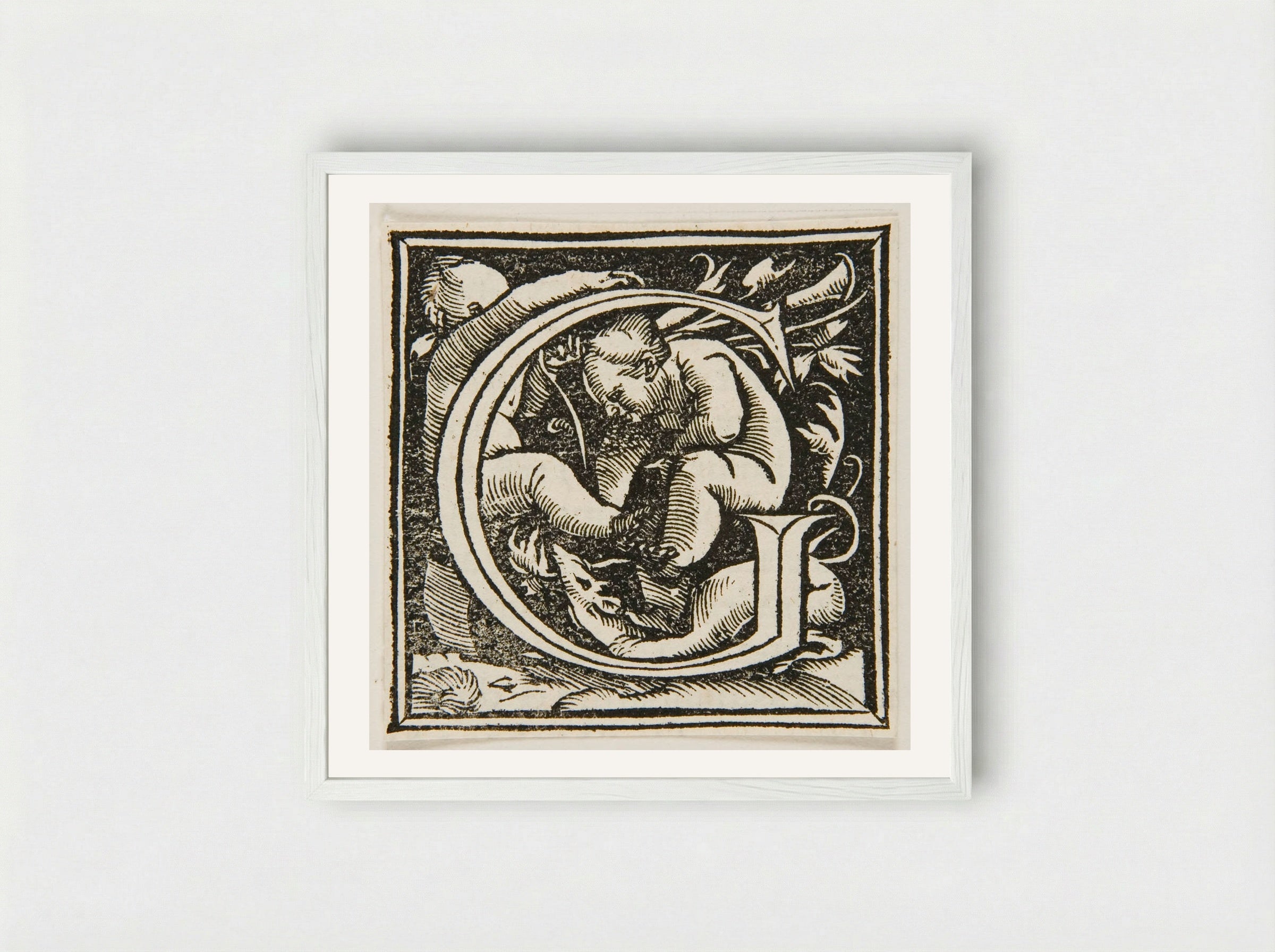 Letter G - Urs Graf - Framed Print White