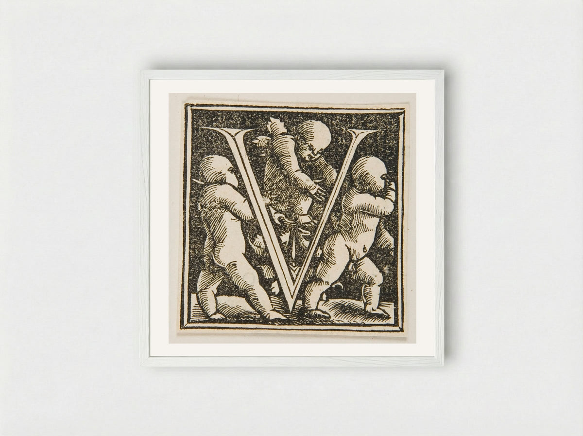 Letter V - Urs Graf - Framed Print White