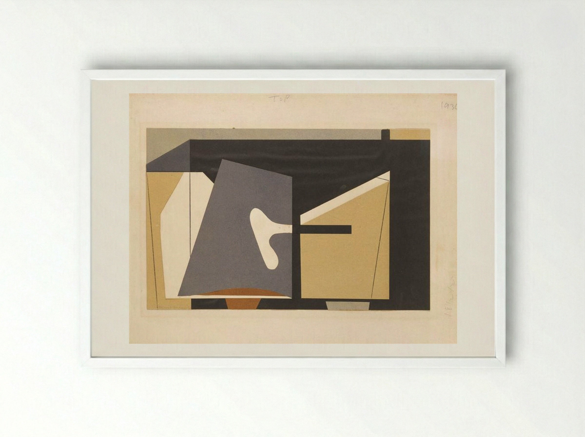 Untitled (Geometric Composition, 1936) - Balcomb Greene - Framed Print White