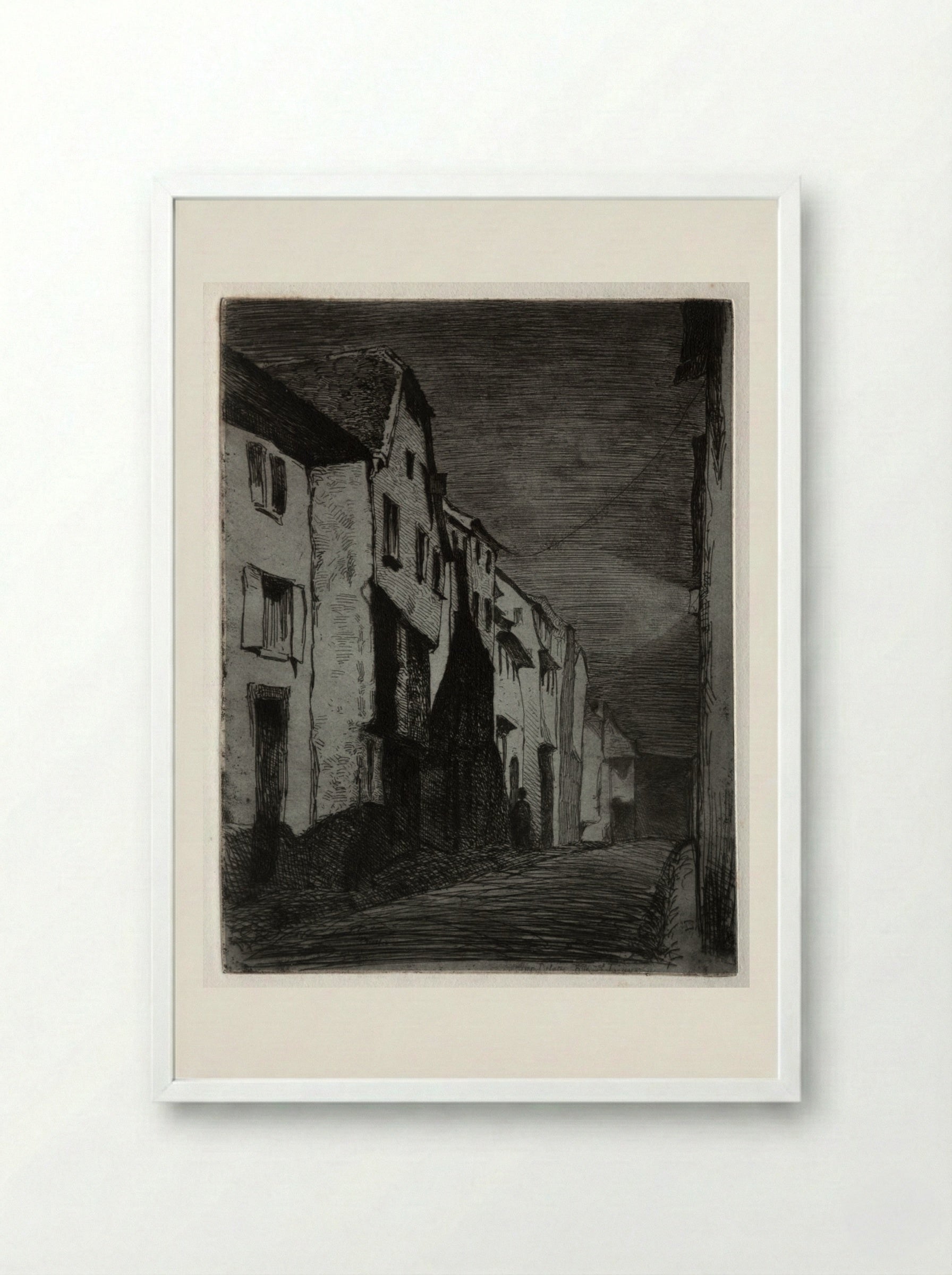 Street at Saverne - James McNeill Whistler - Framed Print White