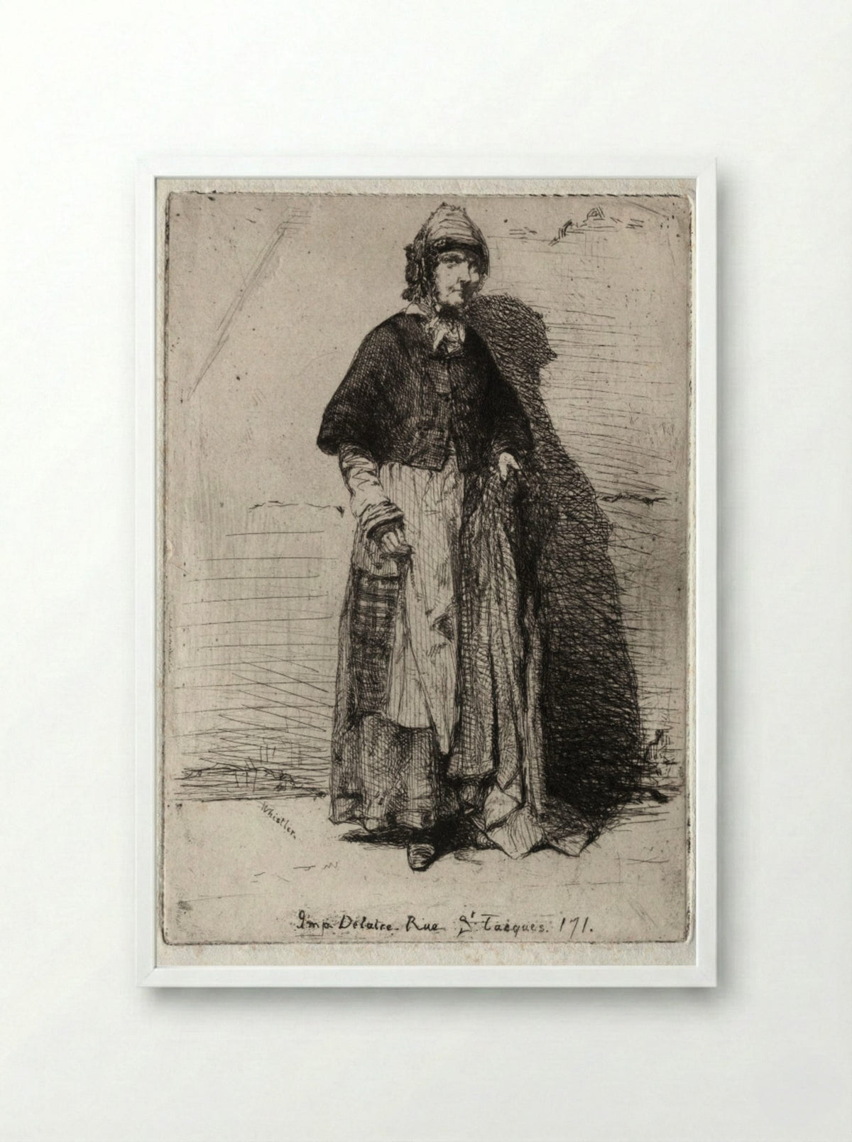 La Mère Gérard - James McNeill Whistler - Framed Print White
