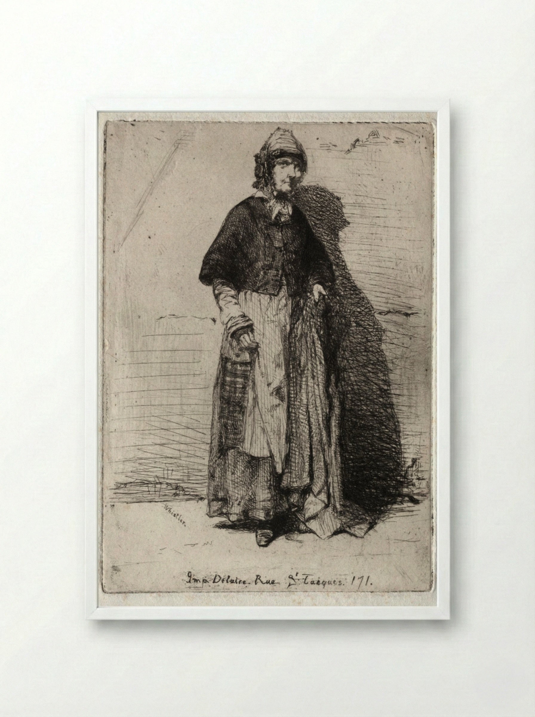 La Mère Gérard - James McNeill Whistler - Framed Print White