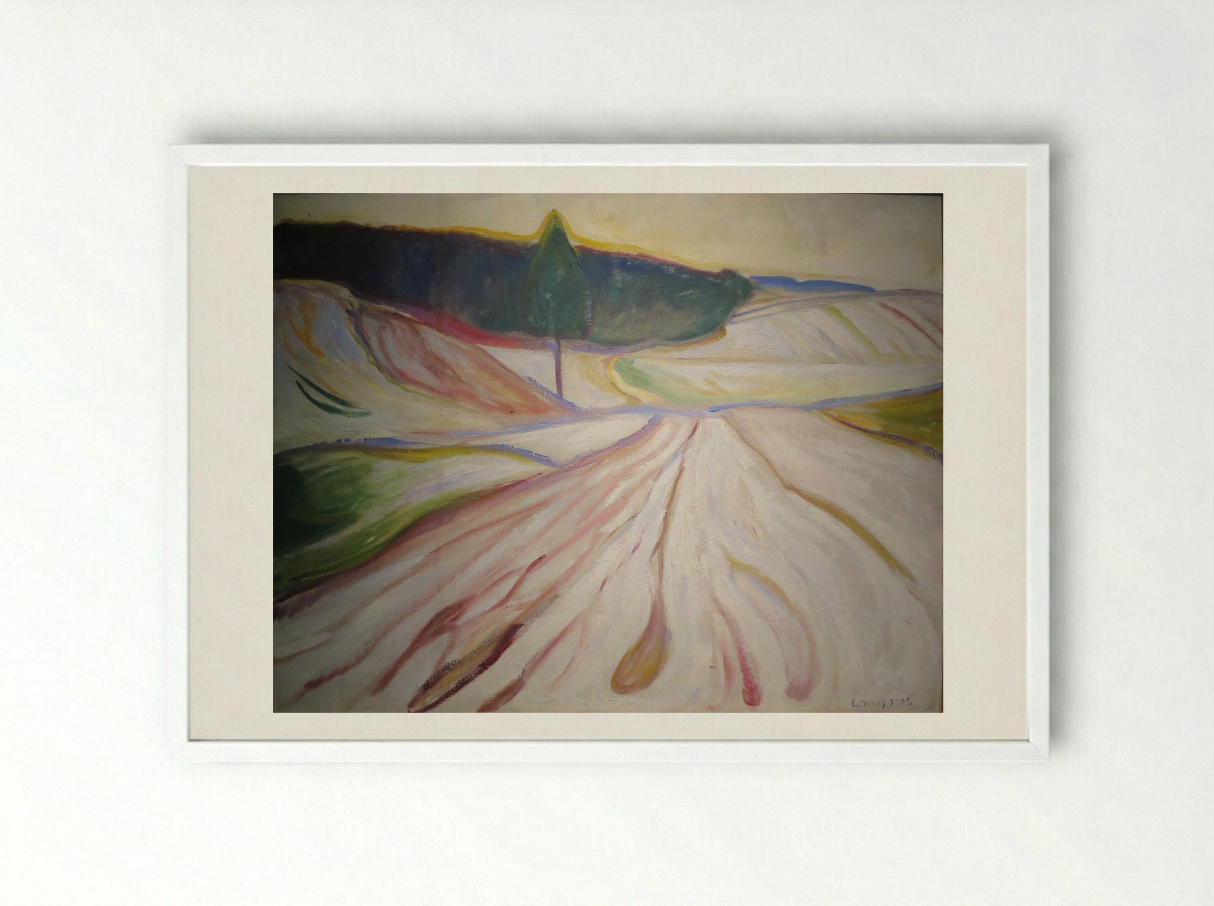 Winter Landscape - Edvard Munch - Framed Print White