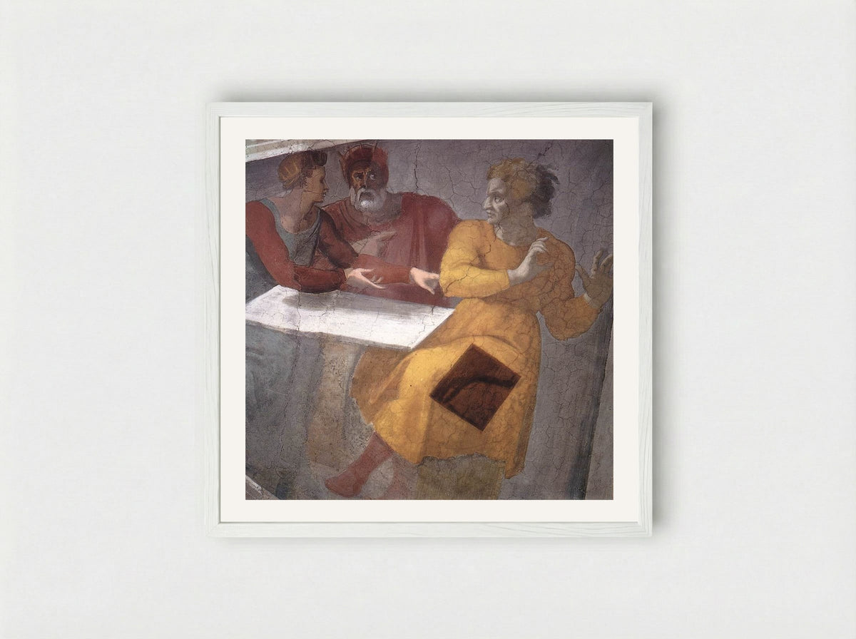 The Punishment of Haman - Michelangelo Buonarroti - Framed Print White