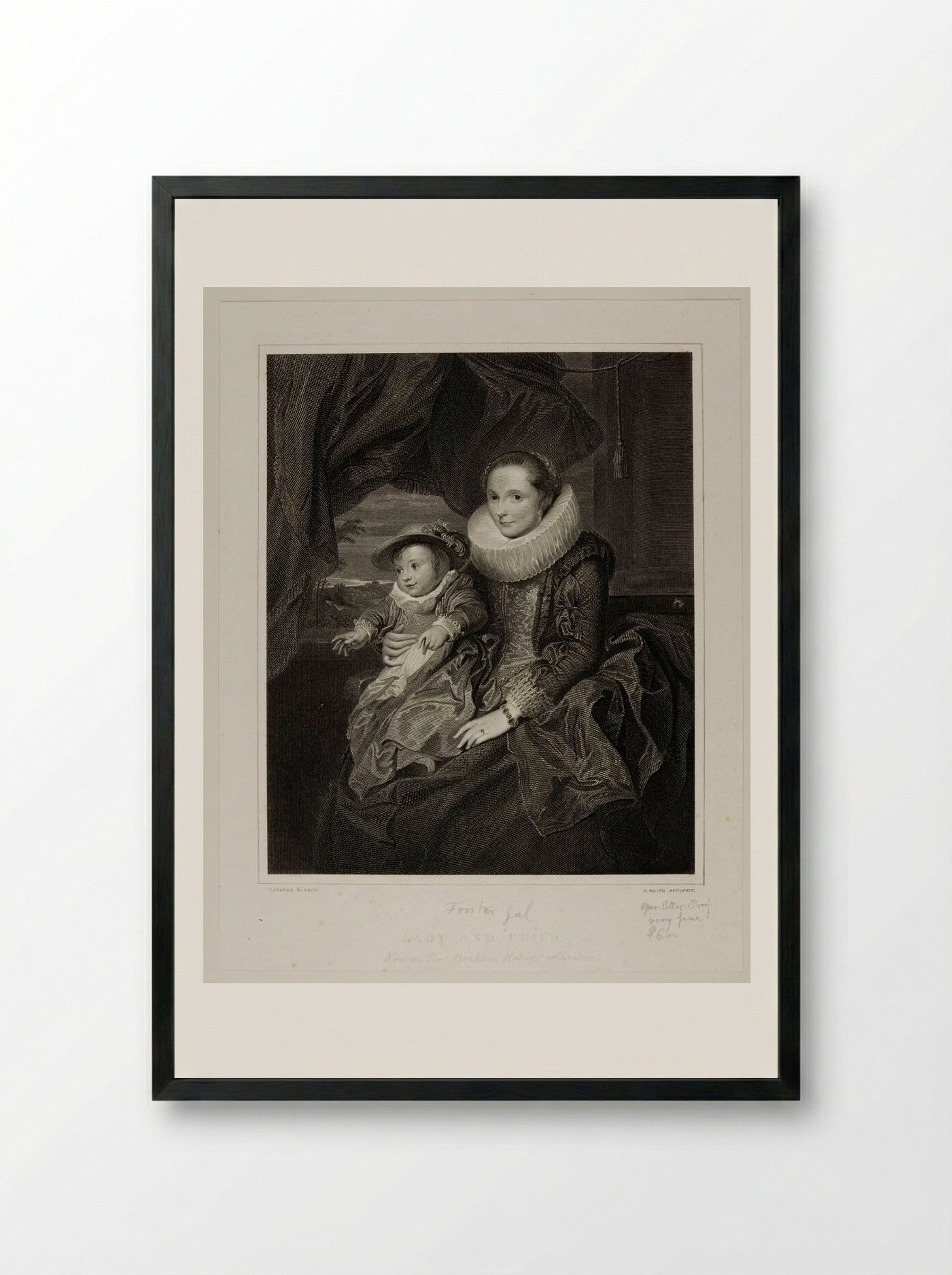 Lady and Child - Edward Smith - Framed Print Black