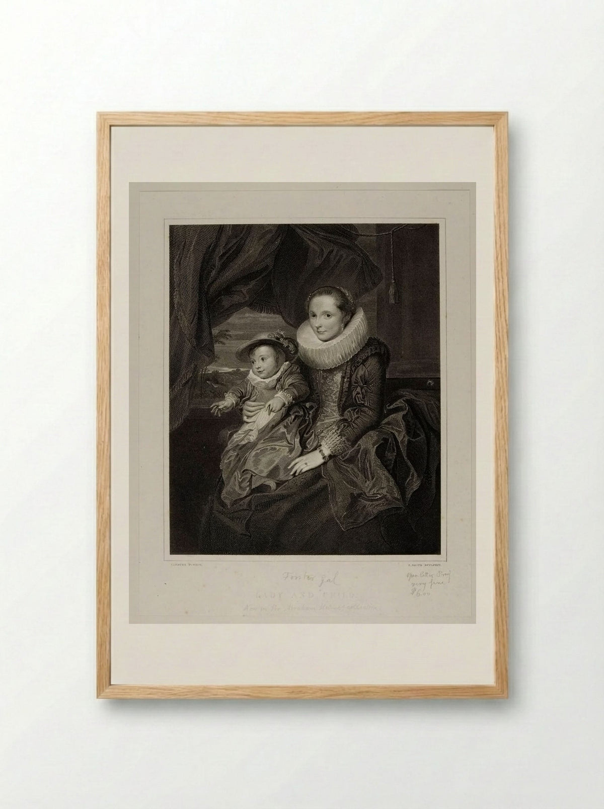 Lady and Child - Edward Smith - Framed Print Wood