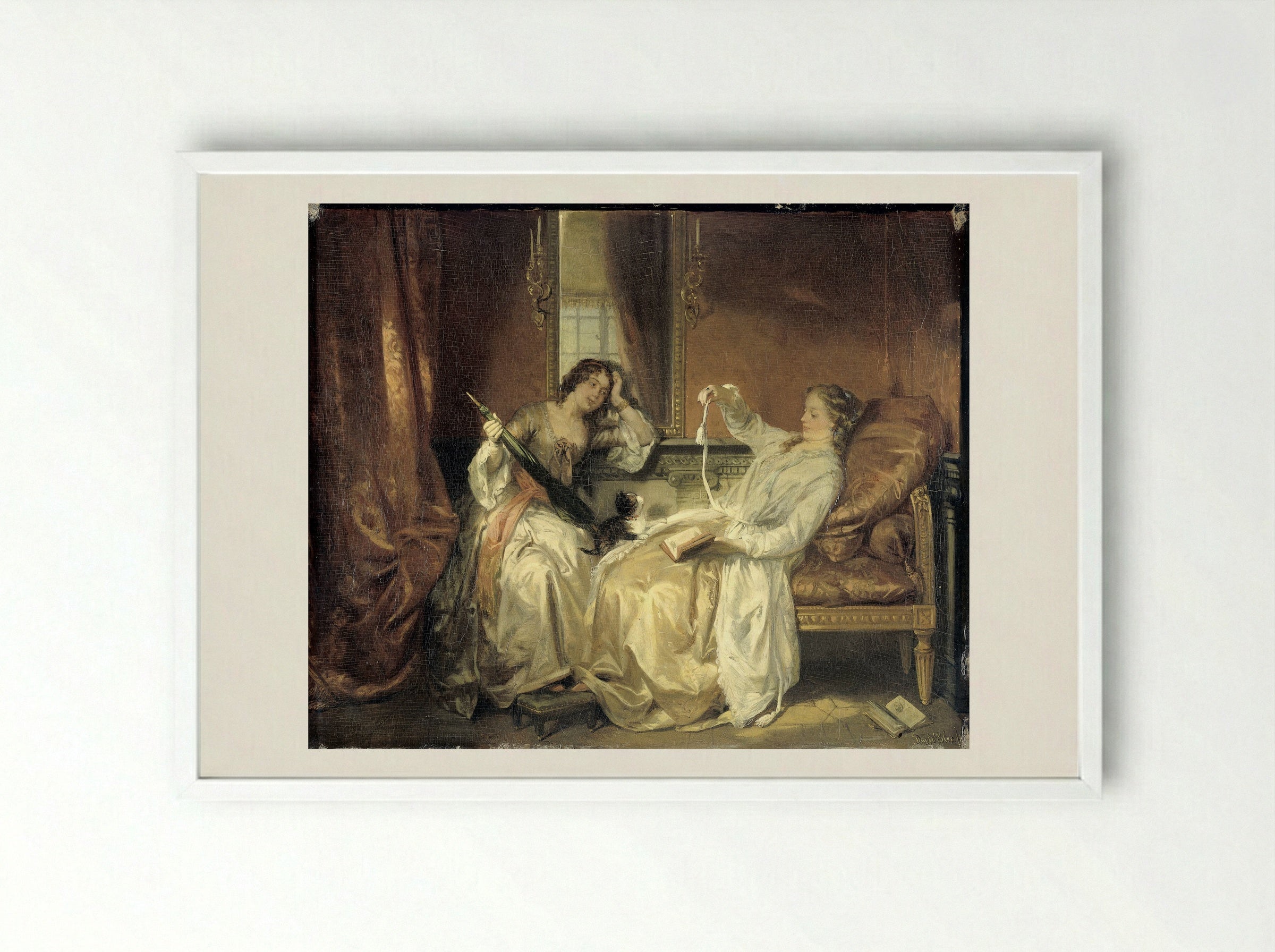 De conversatie - David Bles - Framed Print White