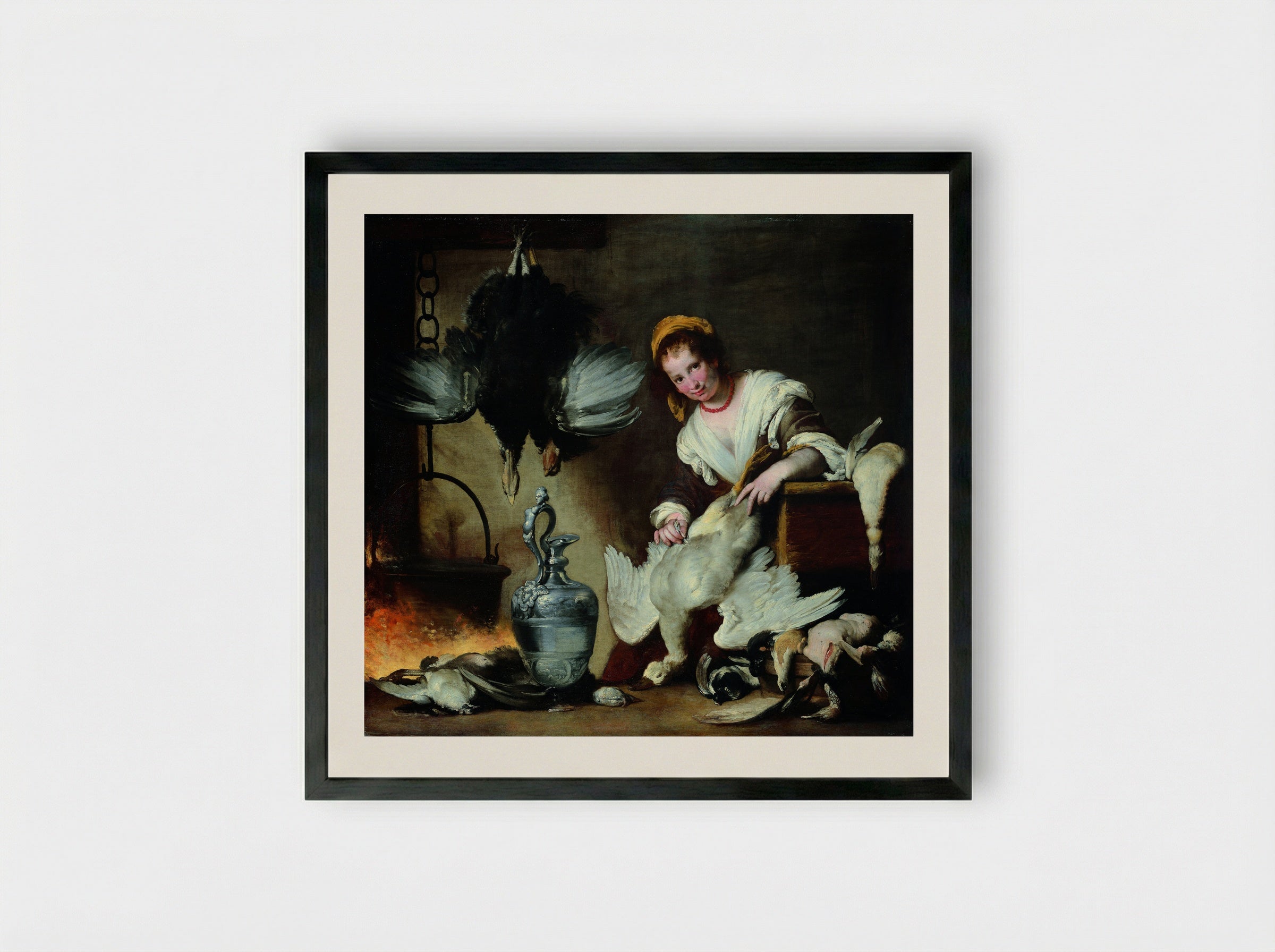 The Cook - Bernardo Strozzi - Framed Print Black
