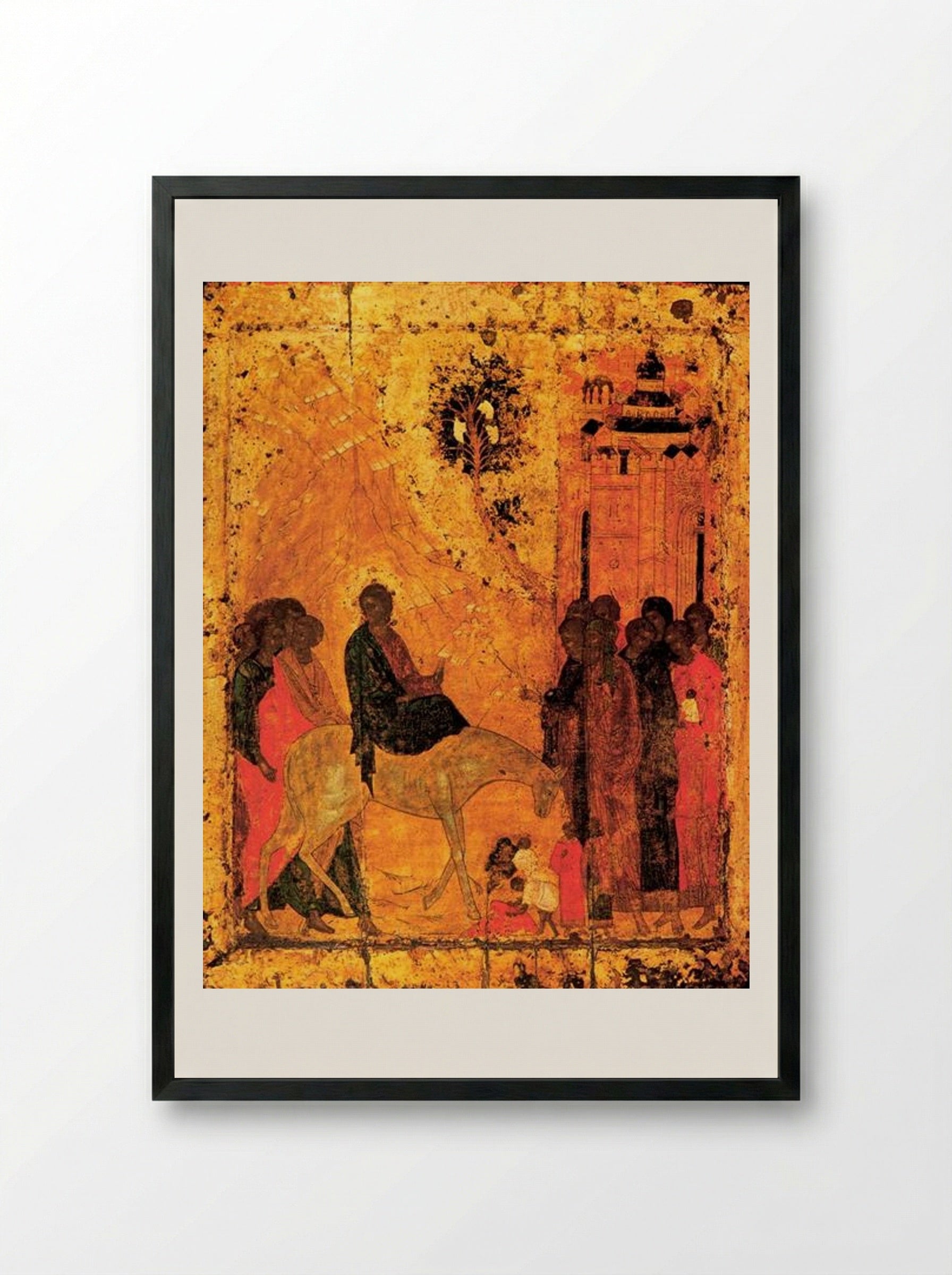 Entry into Jerusalem - Andrei Rublev - Framed Print Black