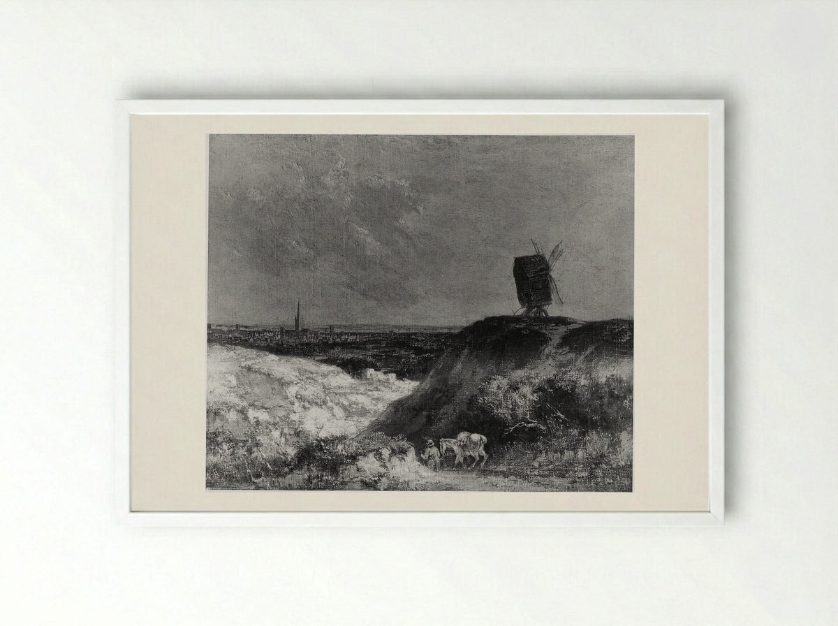 A Windmill near Norwich - John Crome - Framed Print White