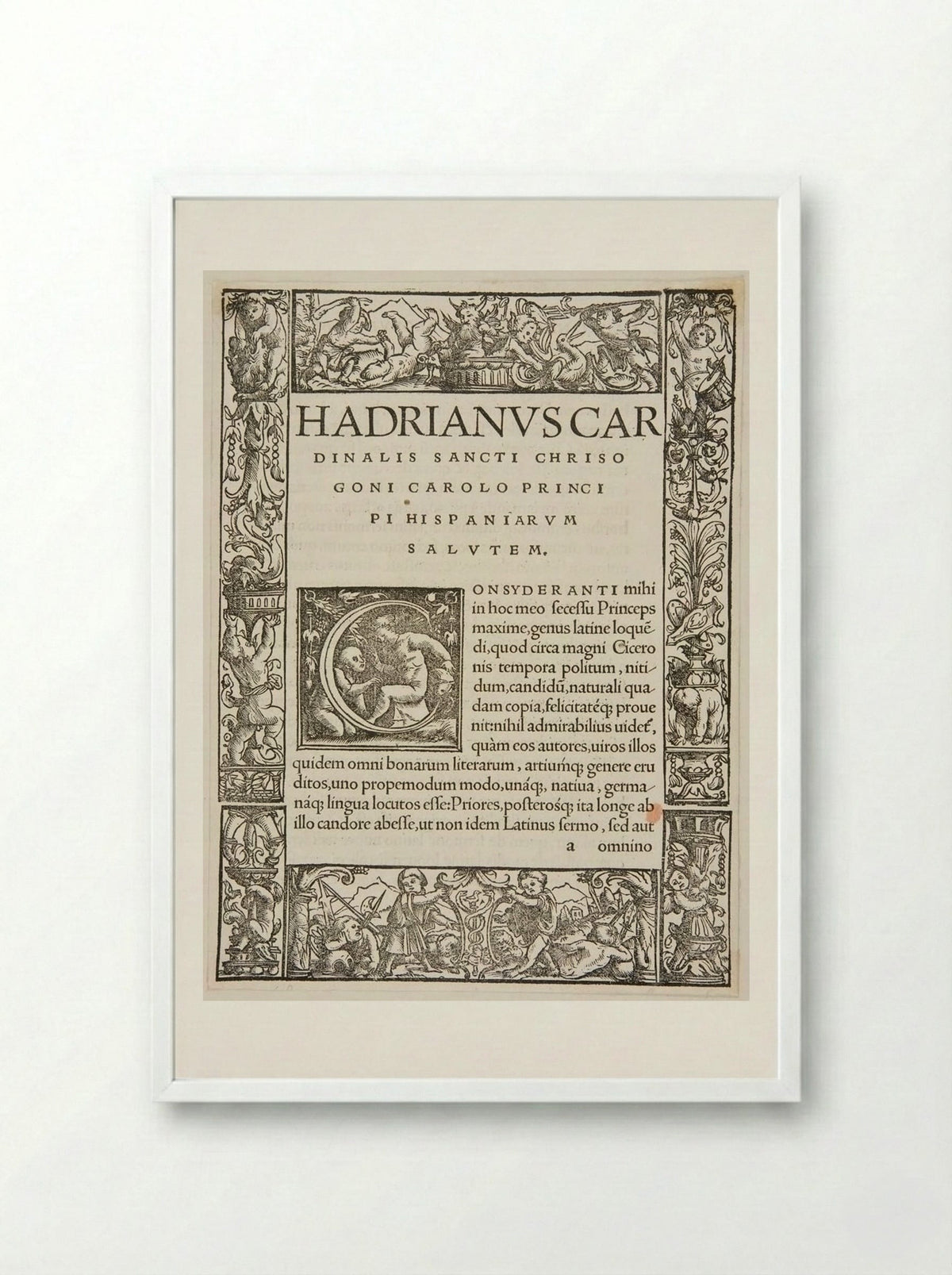 Initial Letter C - Urs Graf - Framed Print White