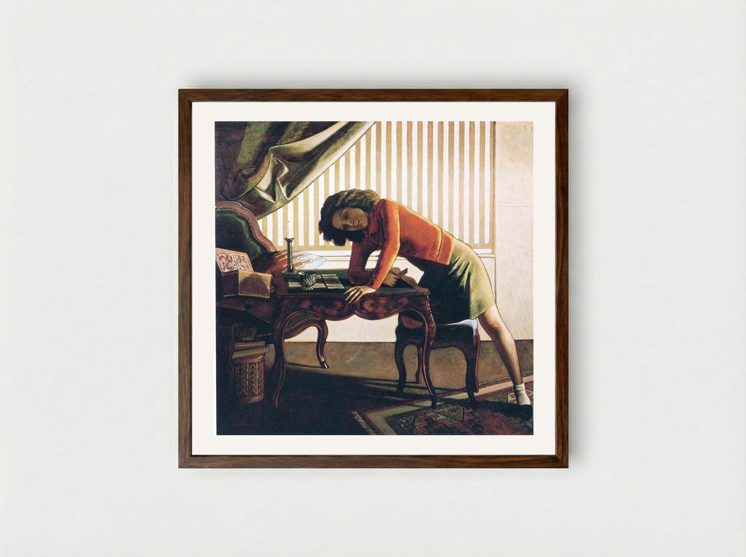 Patience - Balthus - Framed Print Dark Wood