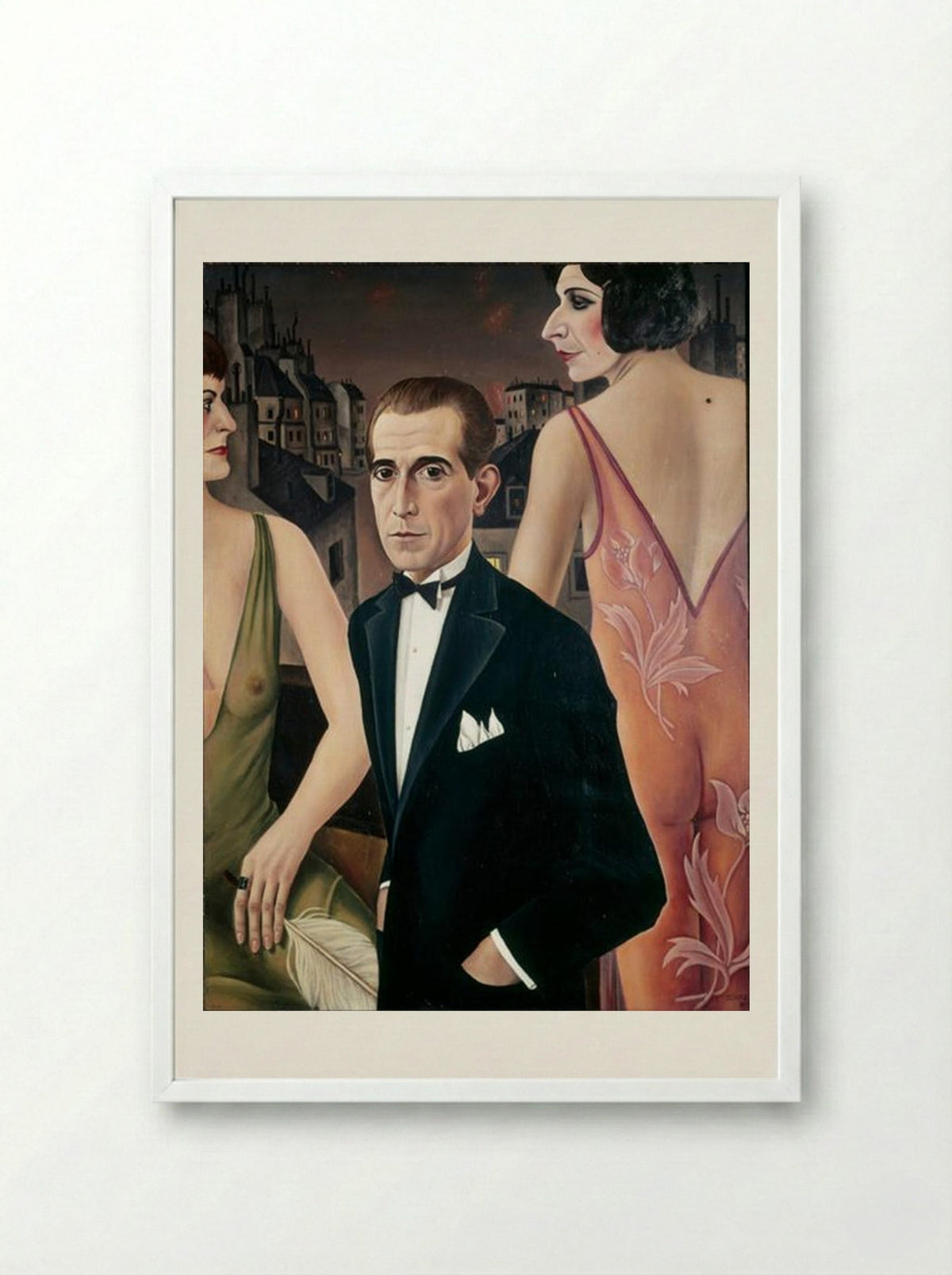 Portrait of Baroness von St. Genois d’Anneaucourt - Christian Schad - Framed Print White
