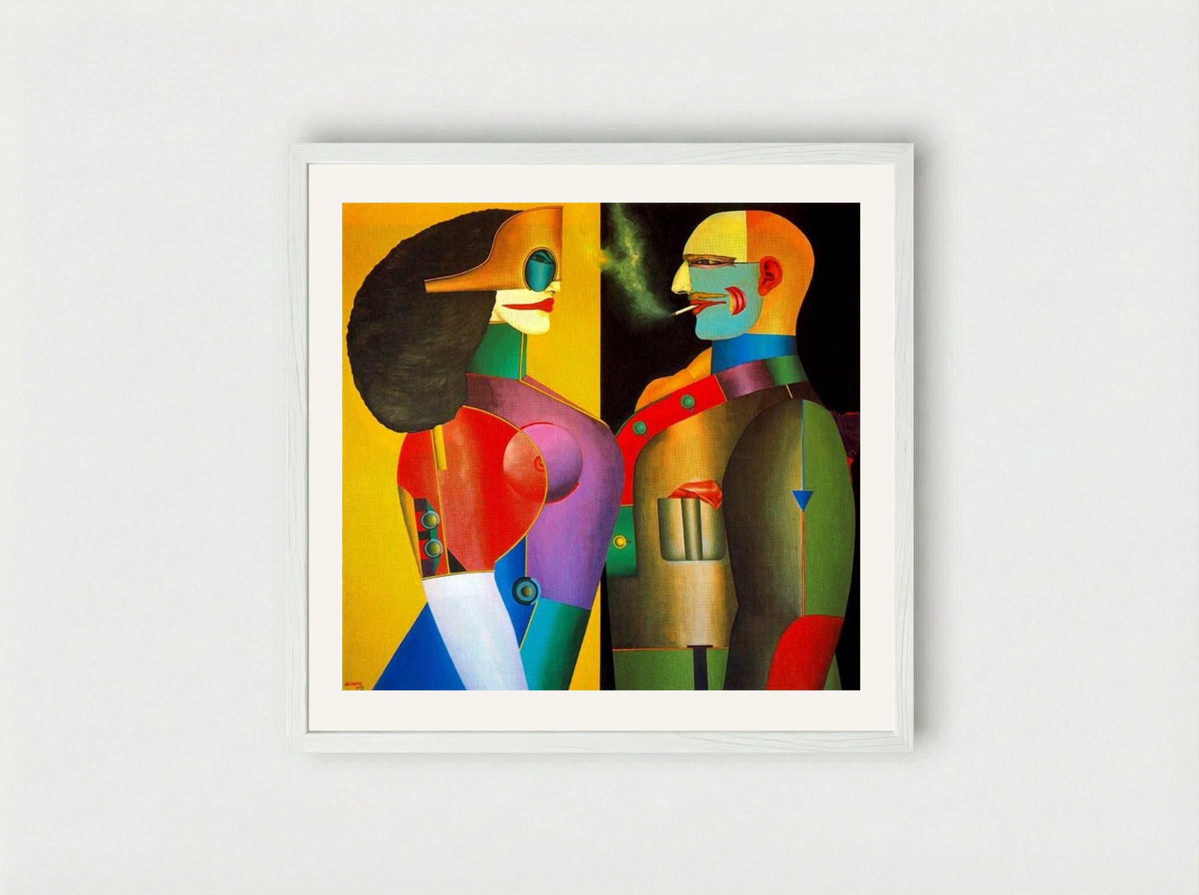 The Couple - Richard Lindner - Framed Print White