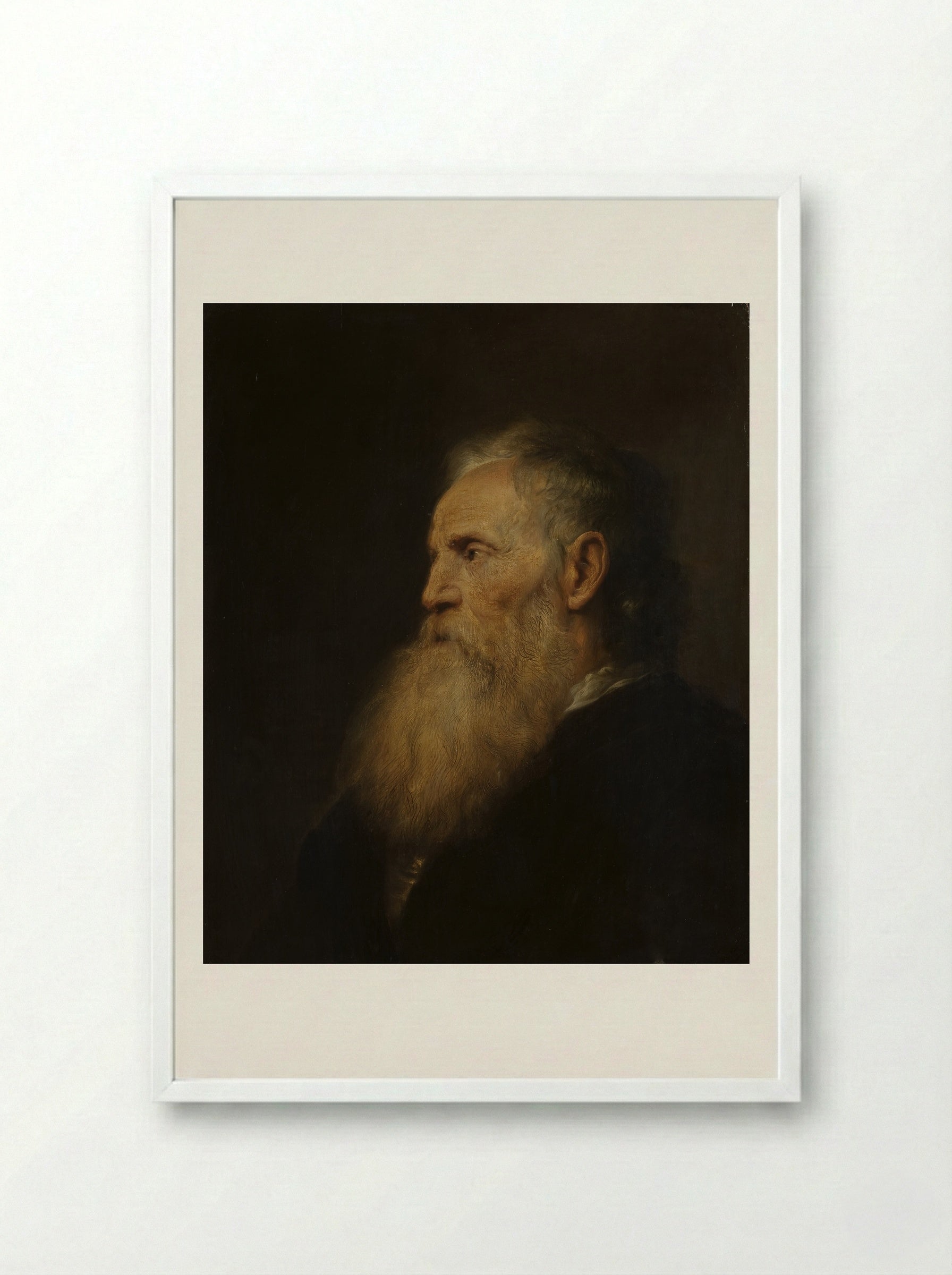 Portrait of an Old Man - Jan Lievens - Framed Print White