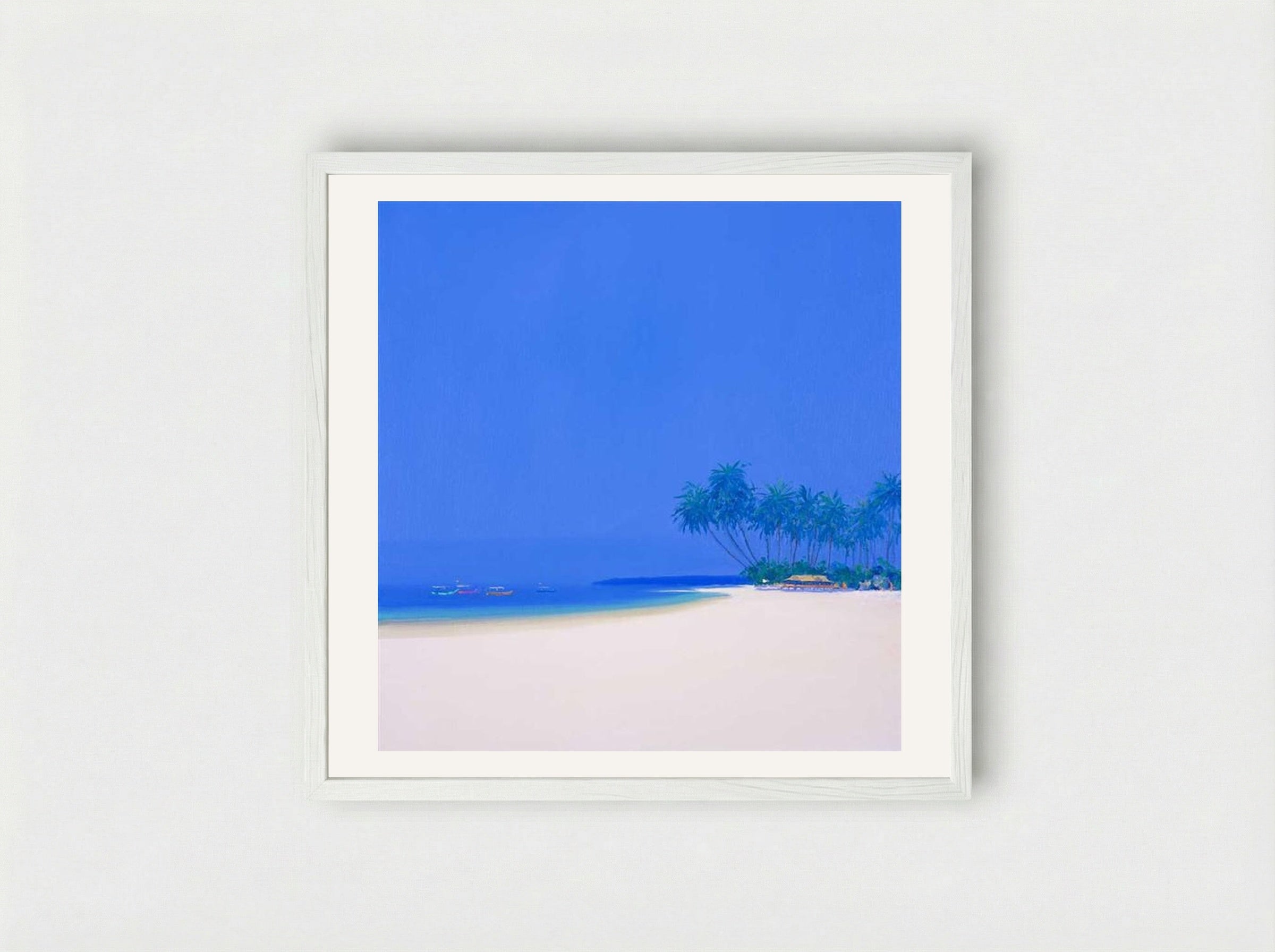 Coconut Beach - John Miller - Framed Print White