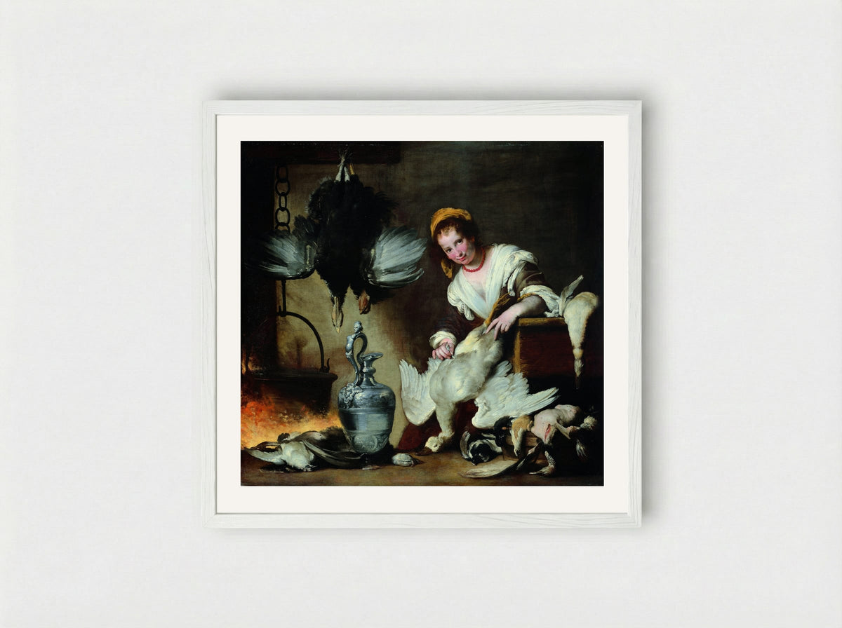 The Cook - Bernardo Strozzi - Framed Print White