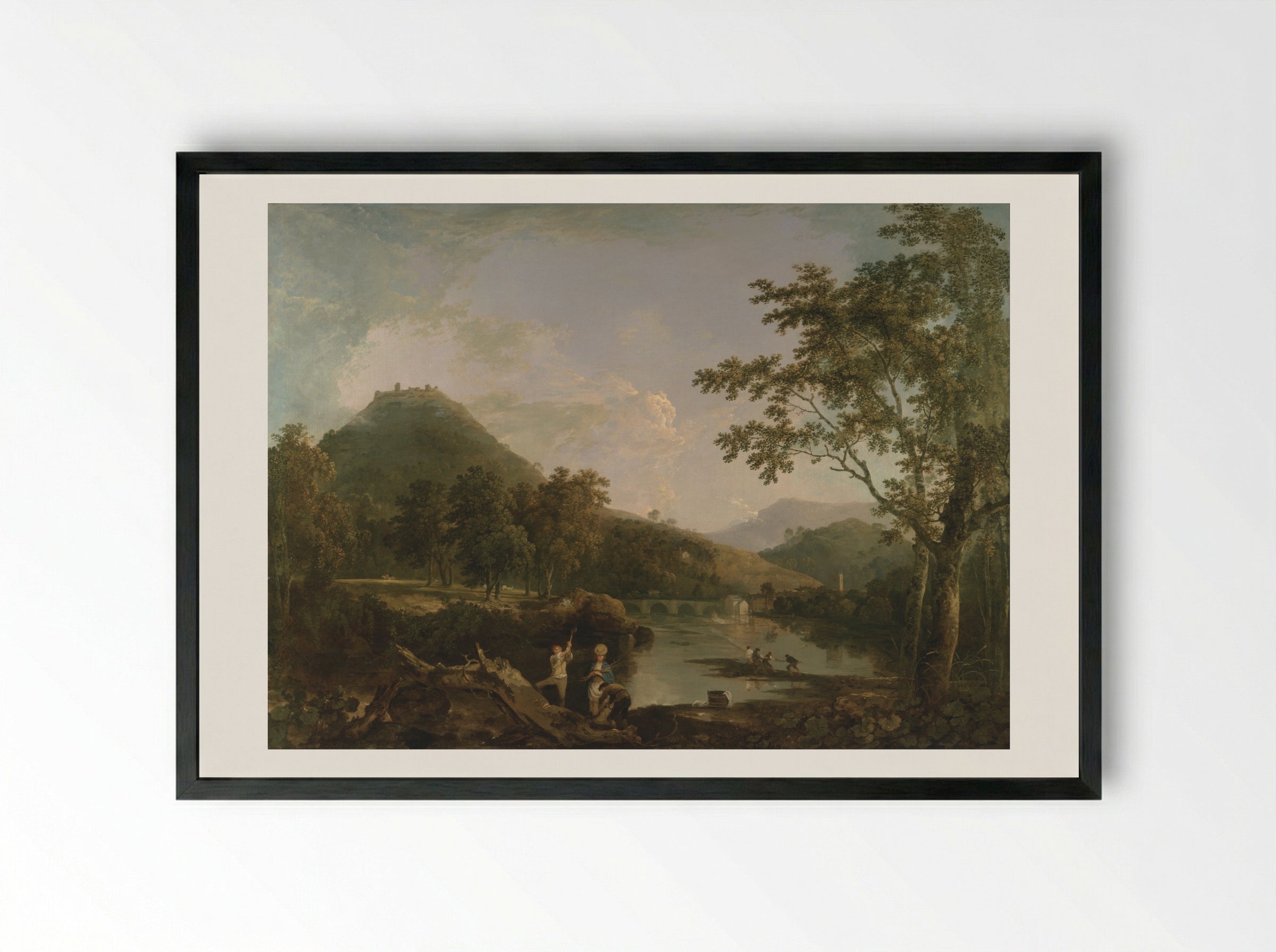 Dinas Bran from Llangollen - Richard Wilson - Framed Print Black