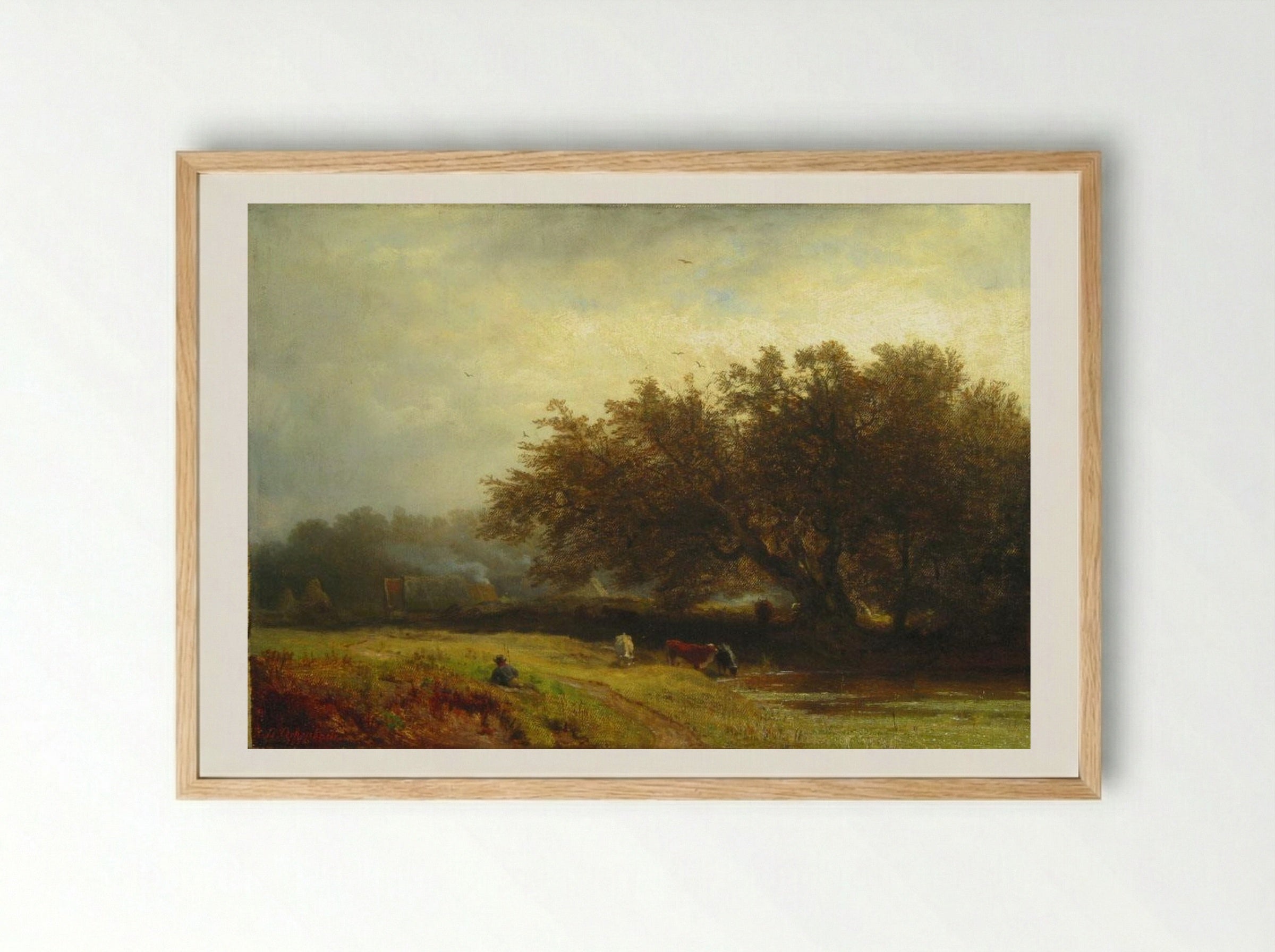 Hermitage - Andreas Achenbach - Framed Print Wood