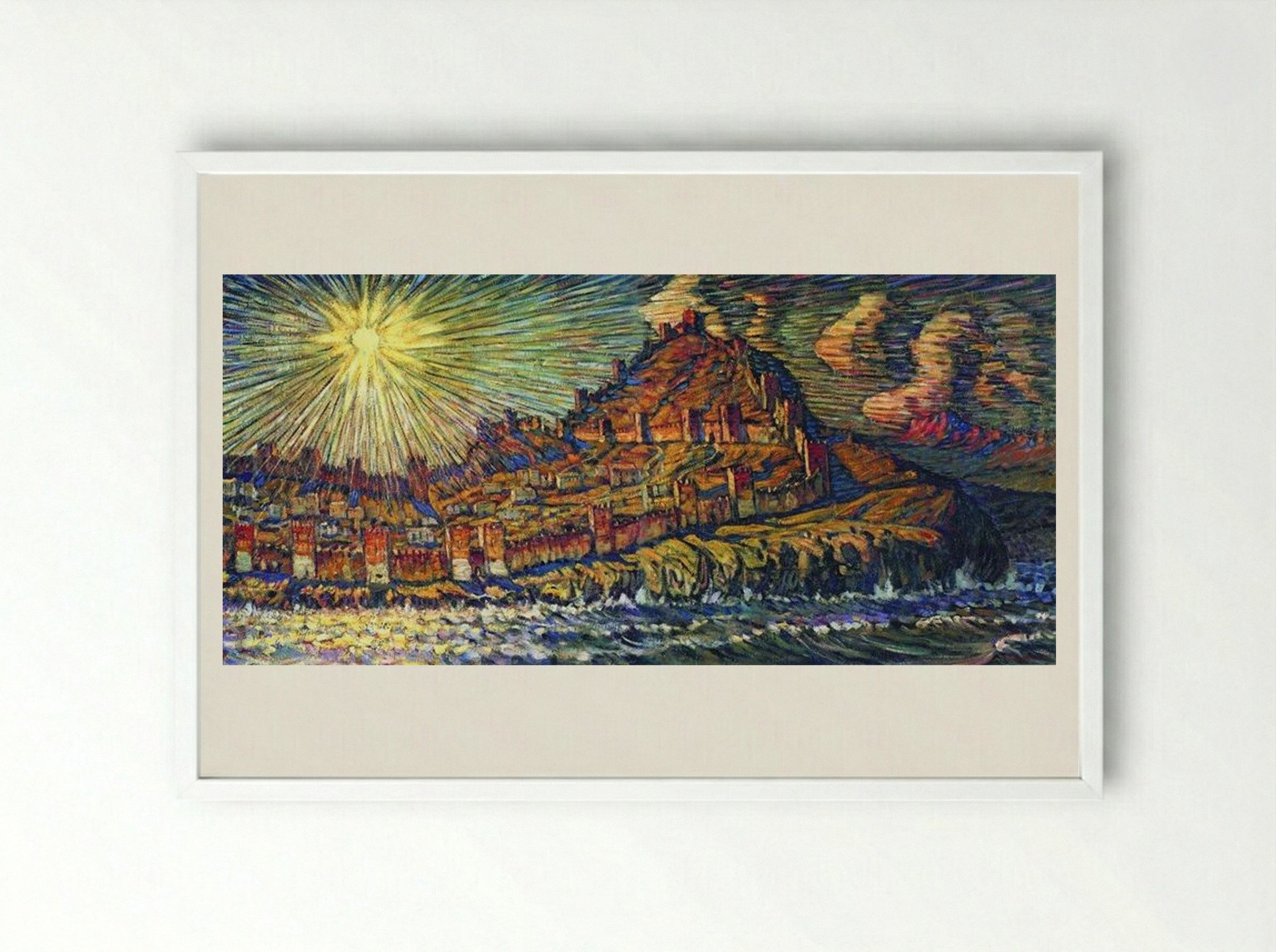 Genoese Fortress - Konstantin Bogaevsky - Framed Print White