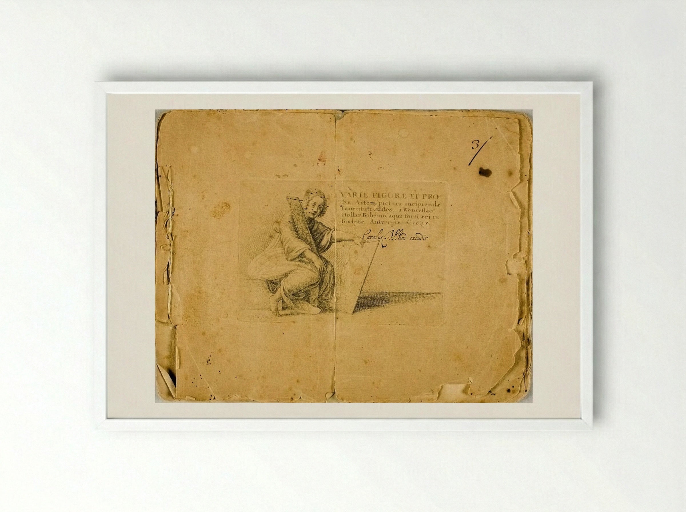 Varie figurae et probae - Wenceslaus Hollar - Framed Print White