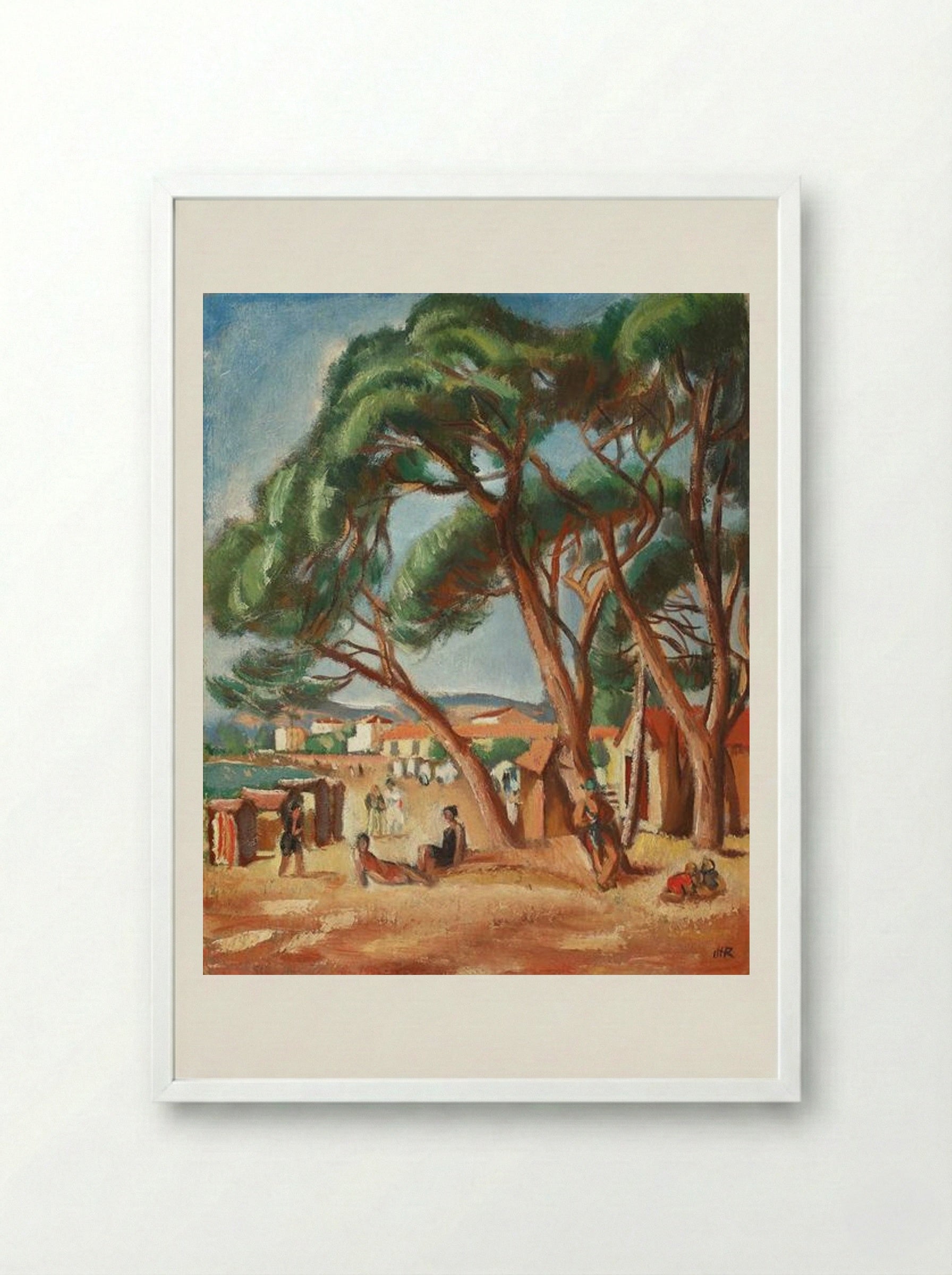 Southern France Beach - Iosif Iser - Framed Print White
