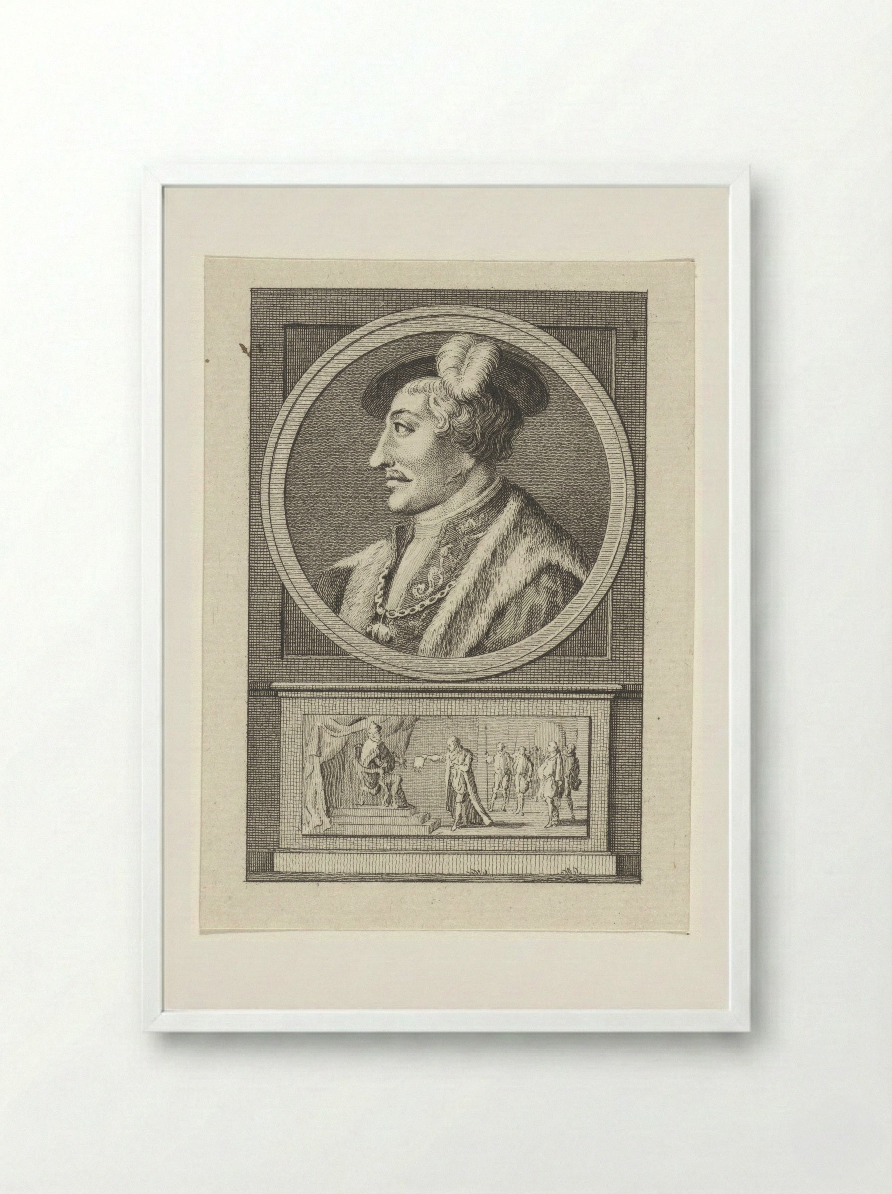 Portrait of an Unknown Man - Reinier Vinkeles - Framed Print White
