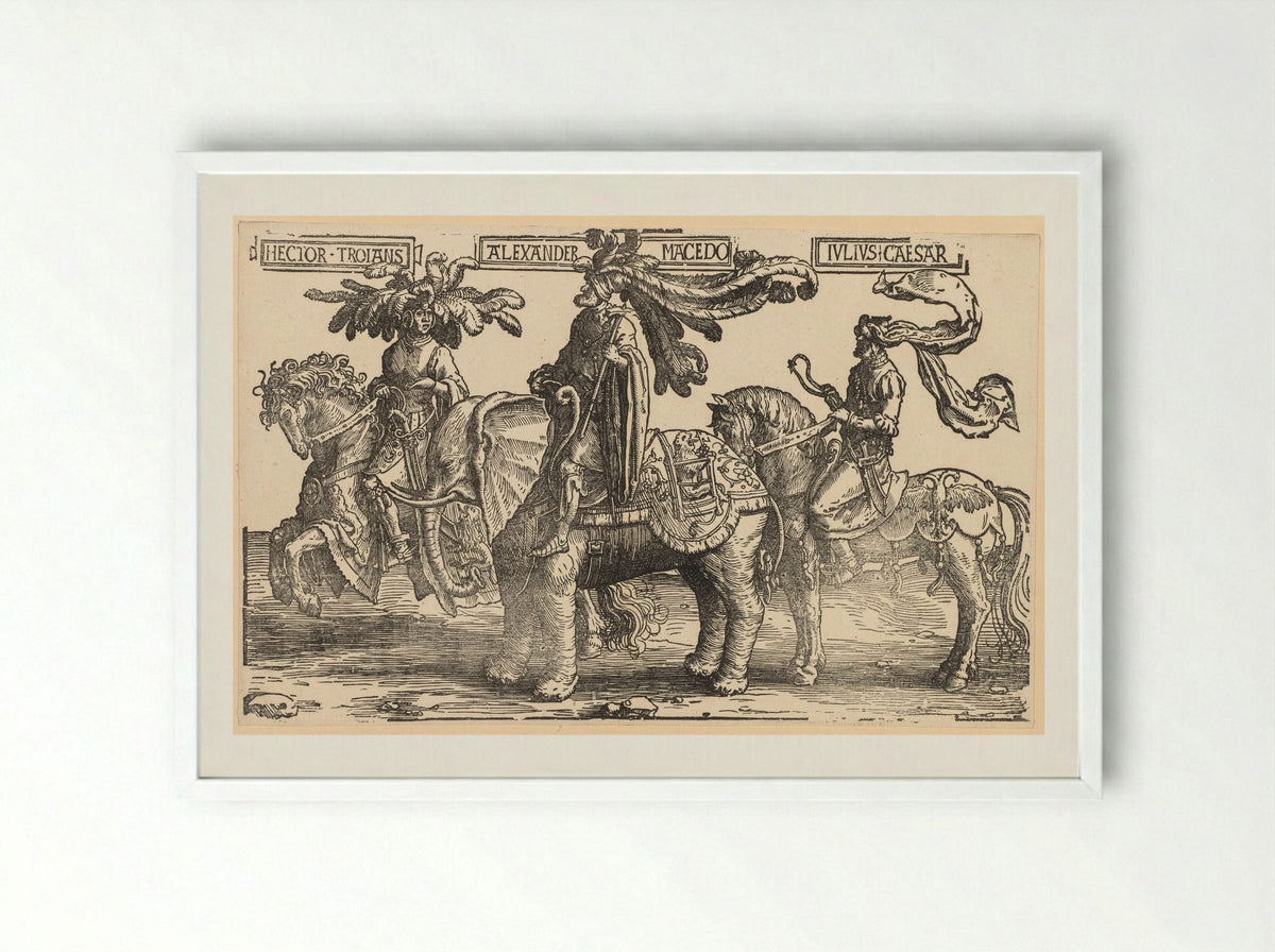 The Nine Heroes - Lucas van Leyden - Framed Print White