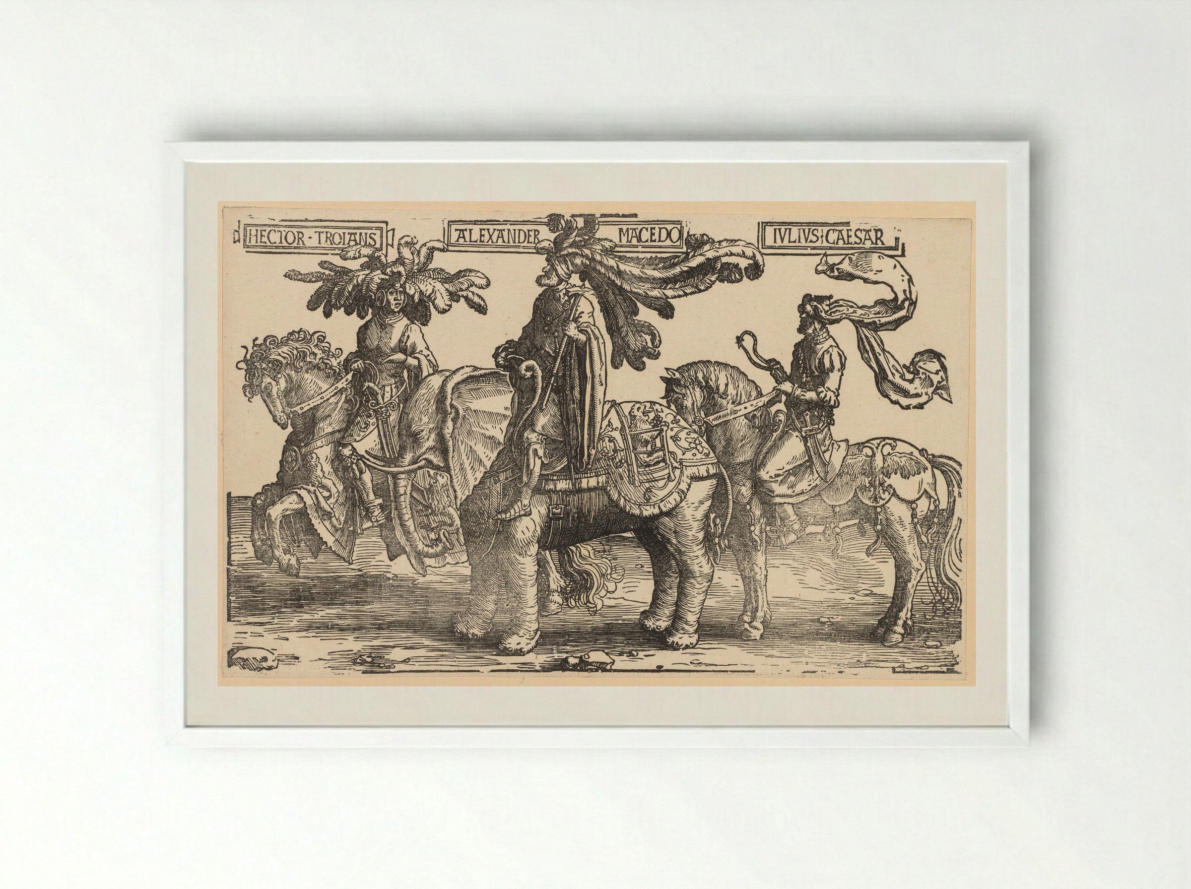 The Nine Heroes - Lucas van Leyden - Framed Print White
