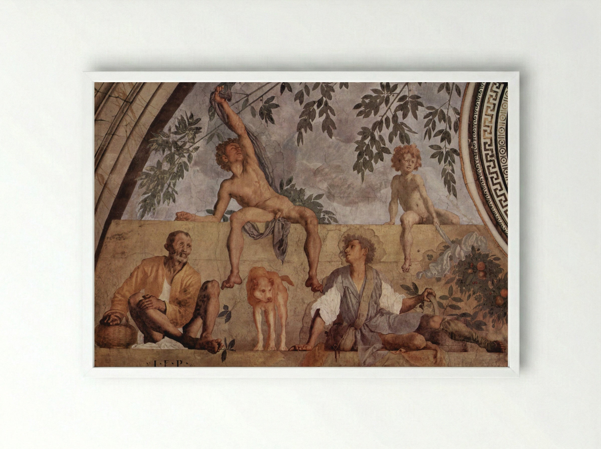 Vertumnus and Pomona - Jacopo Pontormo - Framed Print White