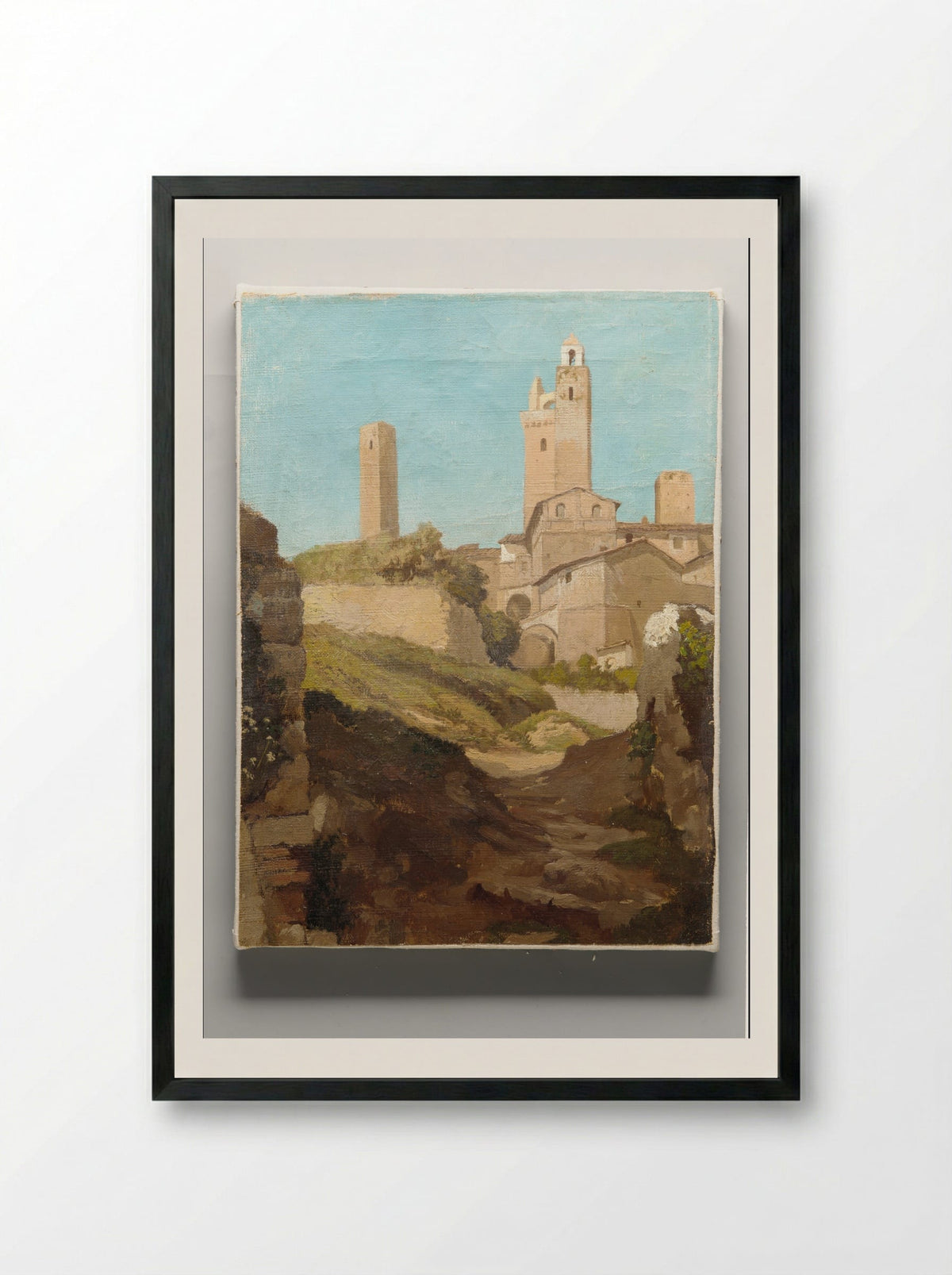 San Gimignano - Elihu Vedder - Framed Print Black