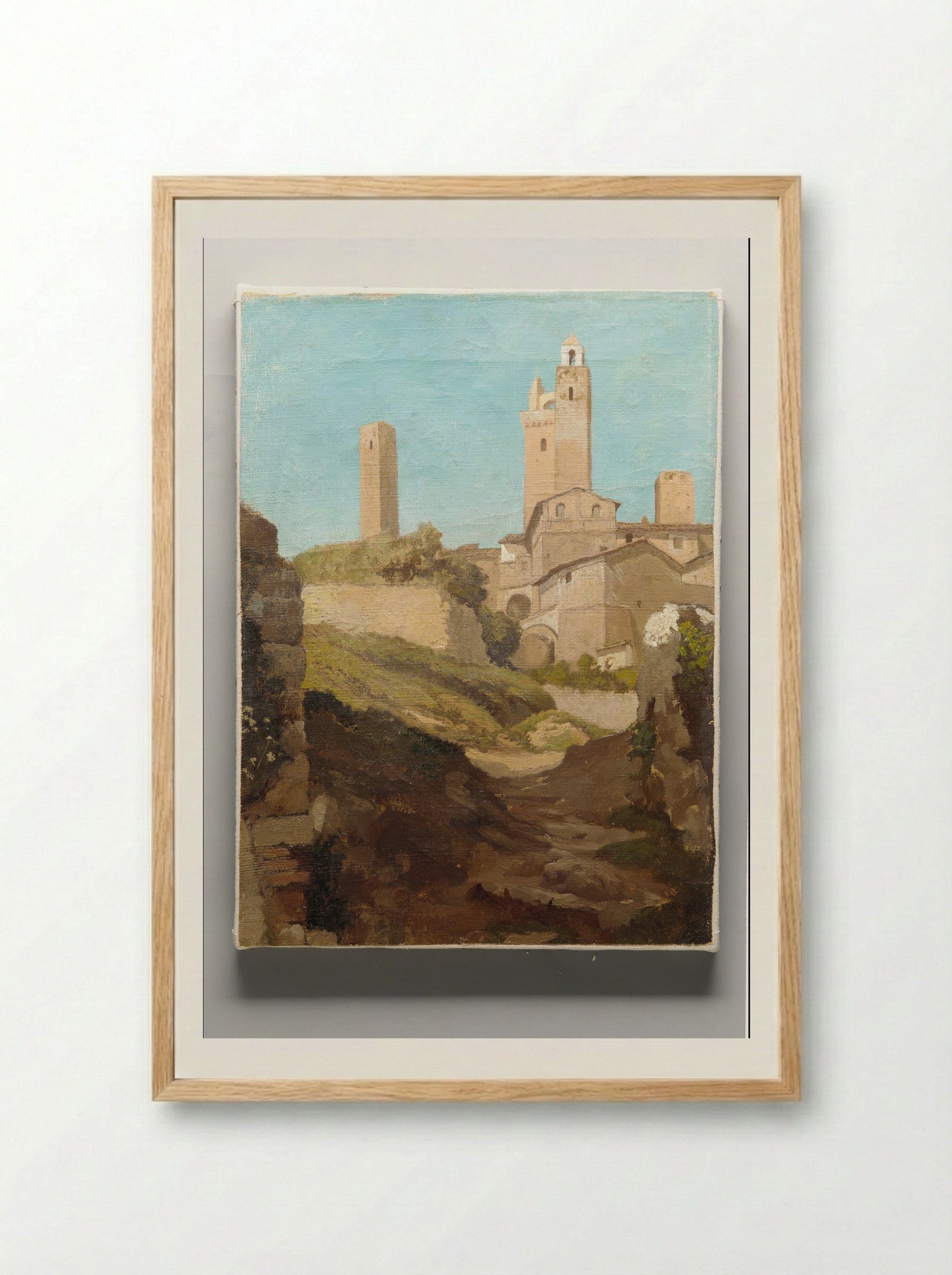 San Gimignano - Elihu Vedder - Framed Print Wood