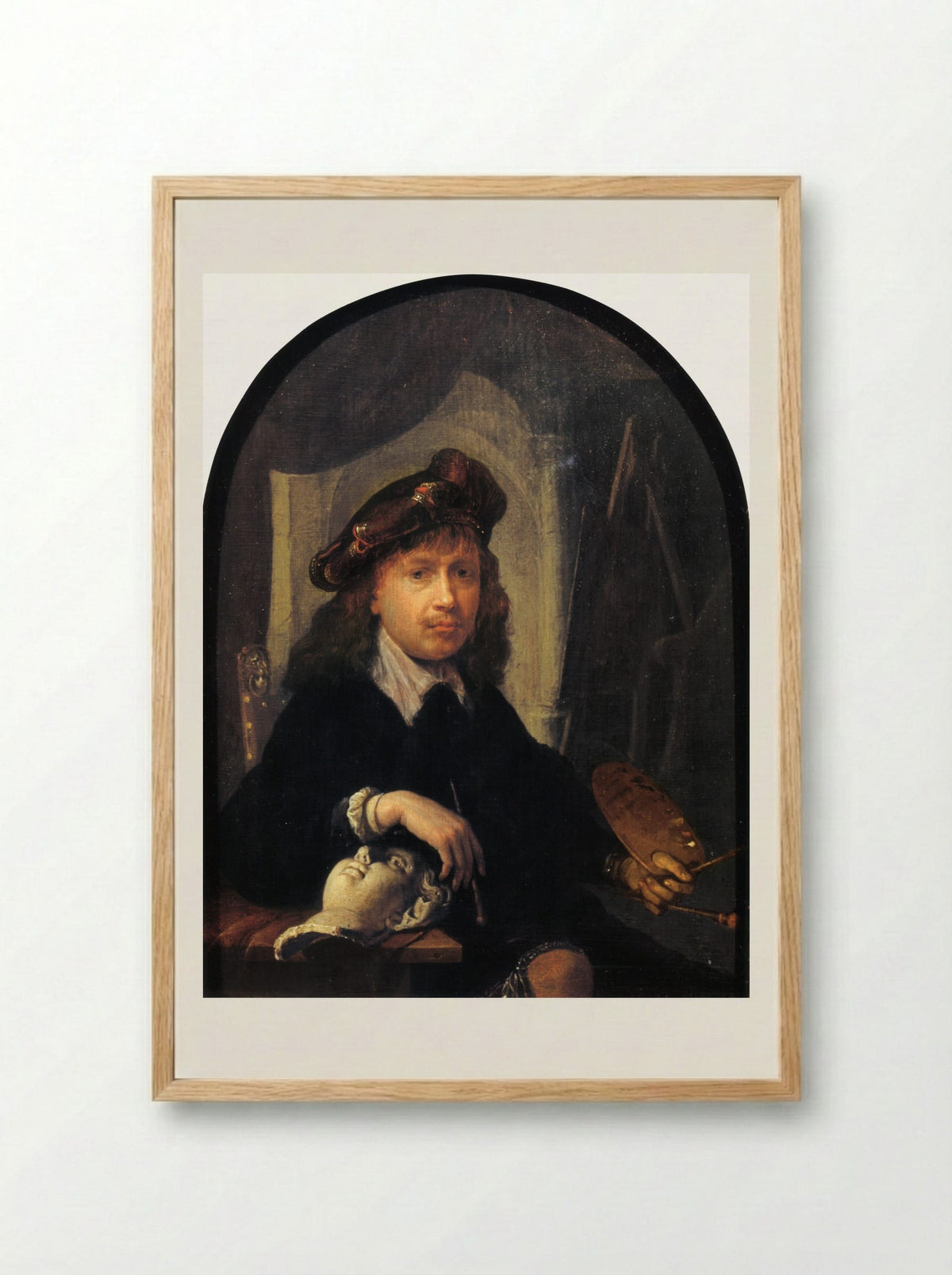 Self-Portrait - Gerrit Dou - Framed Print Wood