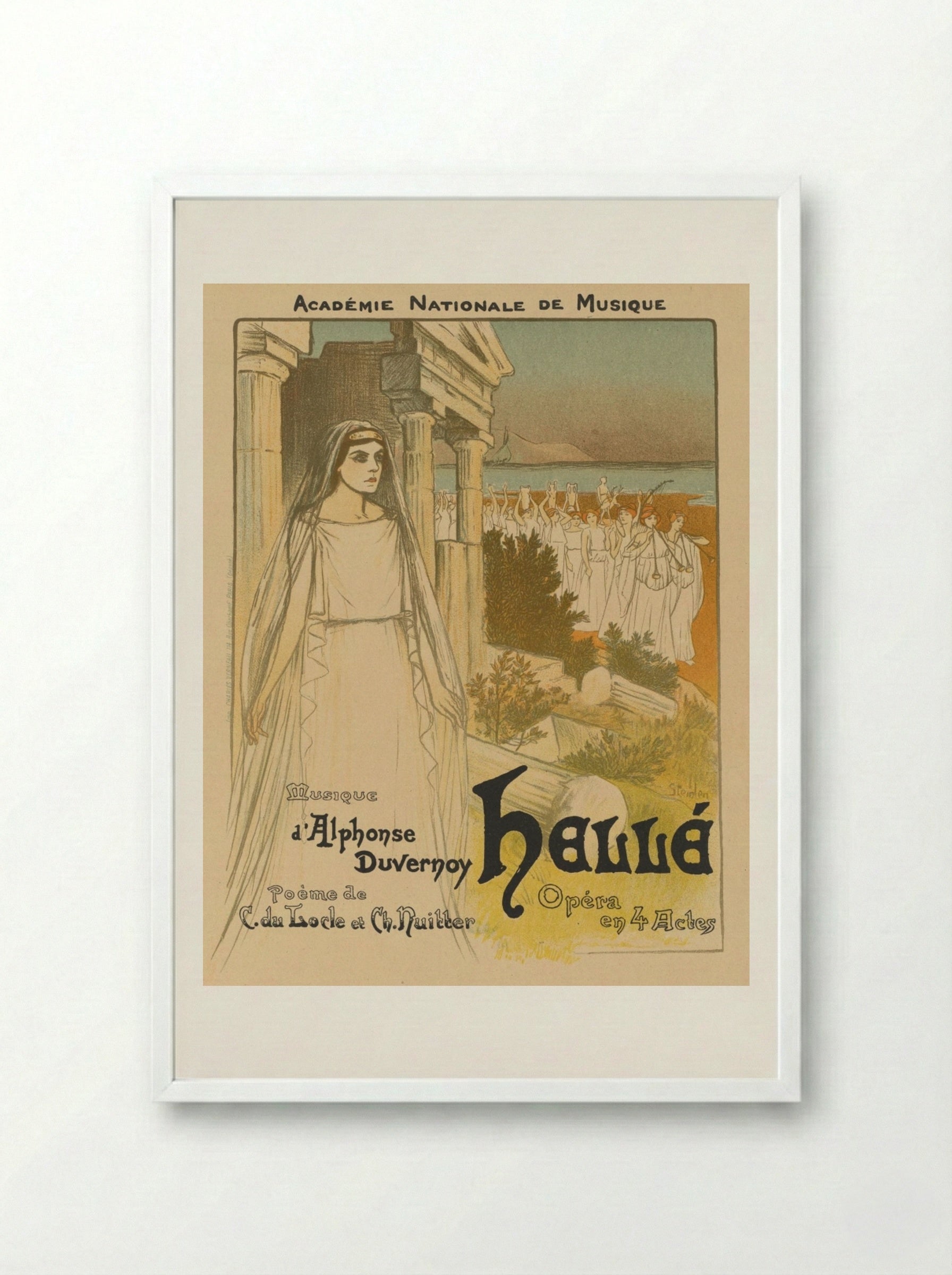 Hellé - Théophile Alexandre Steinlen - Framed Print White