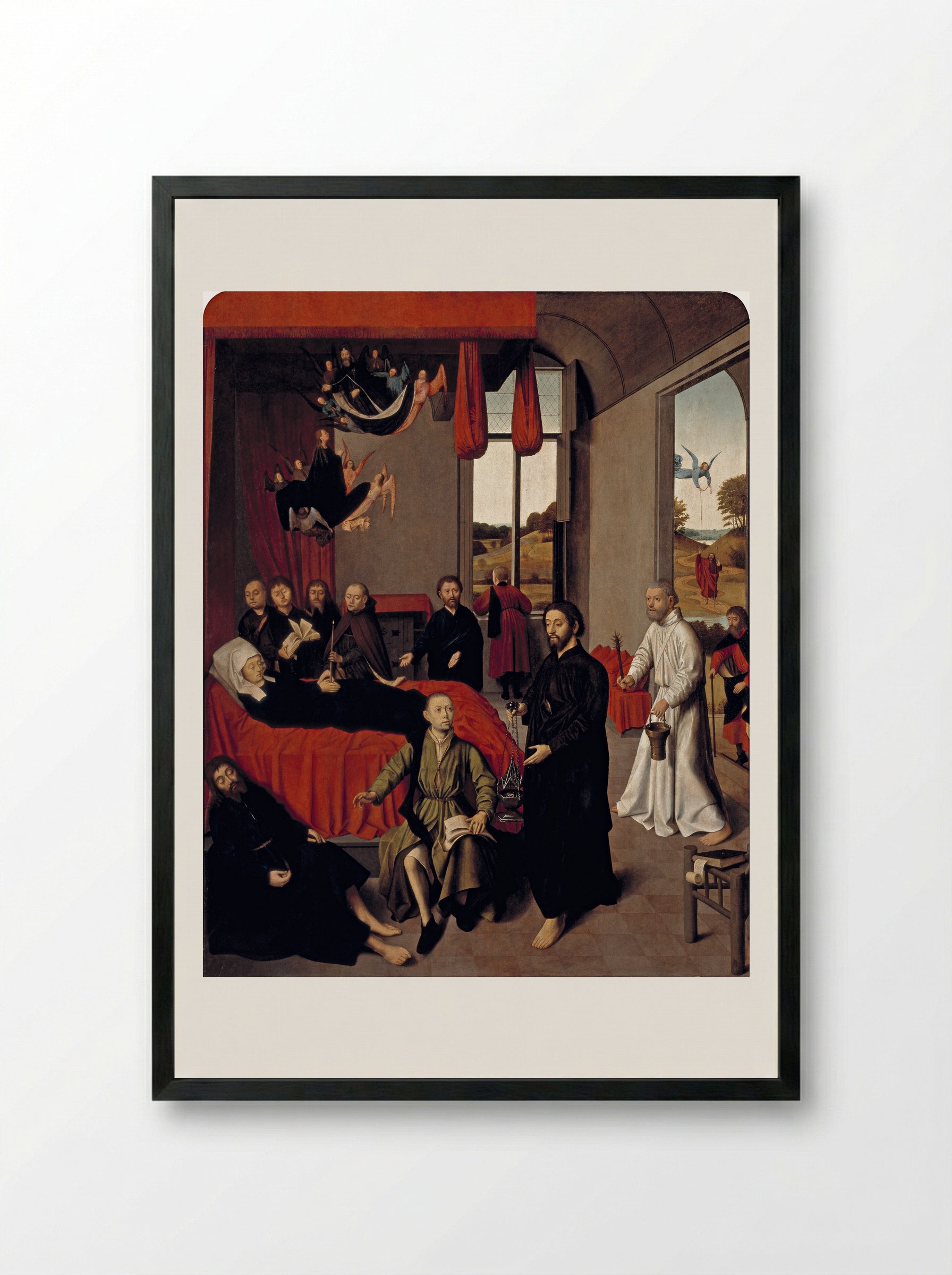 The Death of the Virgin - Petrus Christus - Framed Print Black