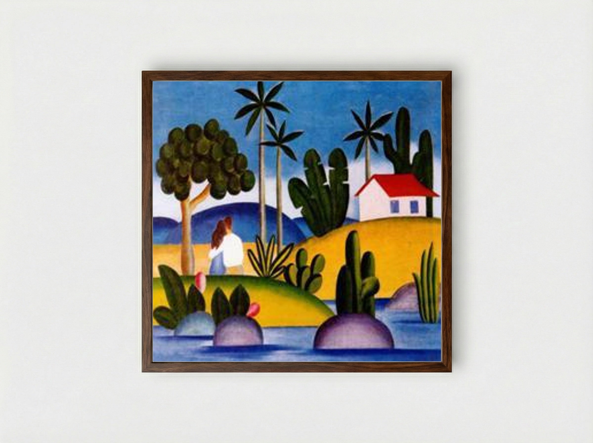 Idílio - Tarsila do Amaral - Framed Print Dark Wood