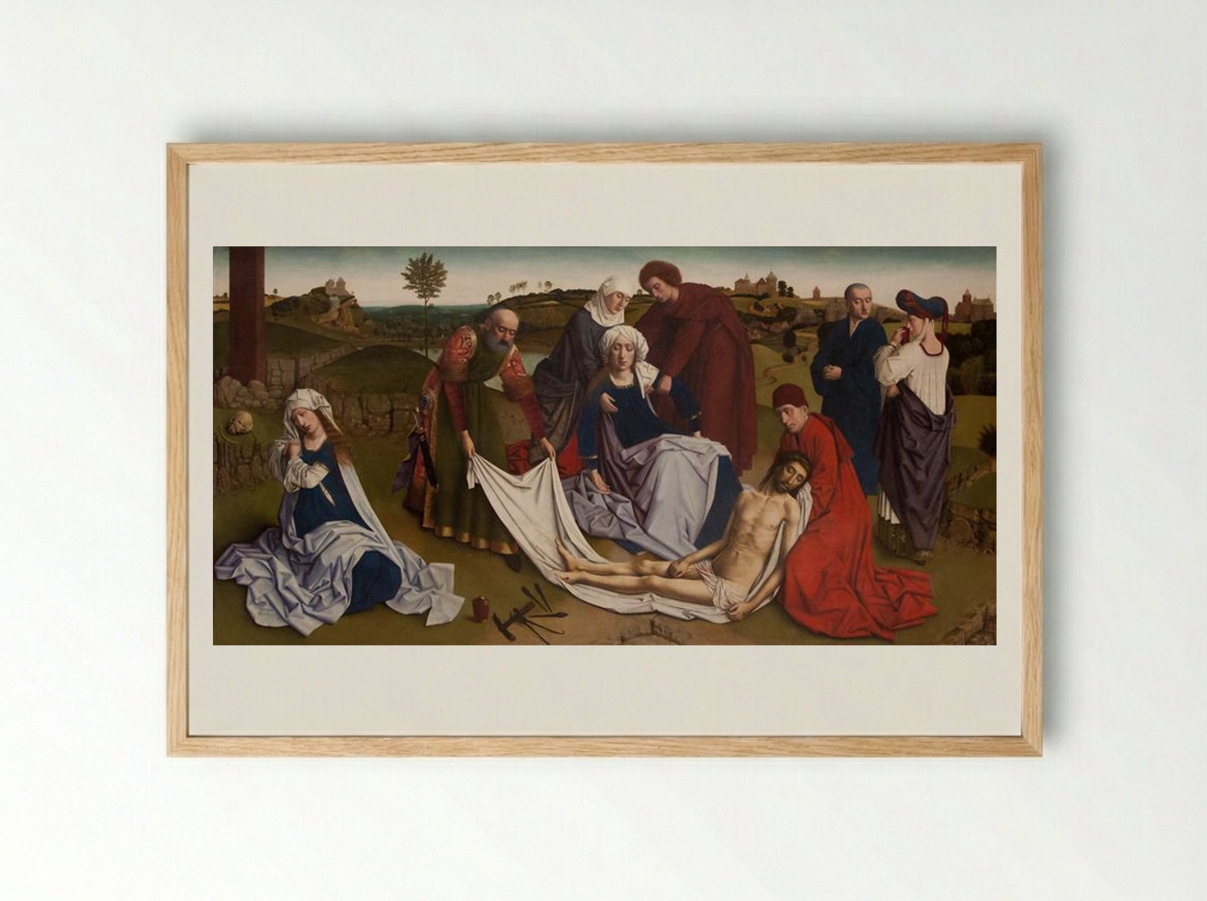 The Lamentation over the Dead Christ - Petrus Christus - Framed Print Wood