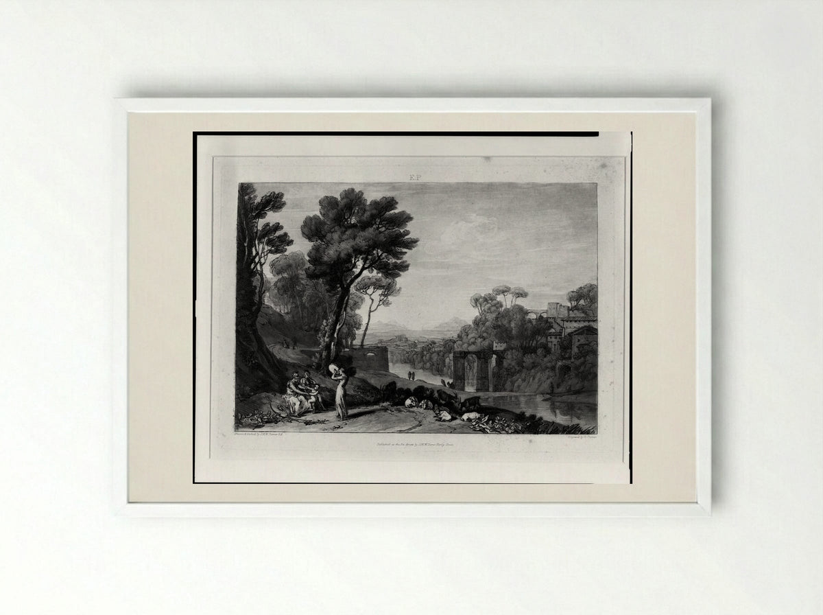 Woman with a Tambourine - Charles Turner - Framed Print White