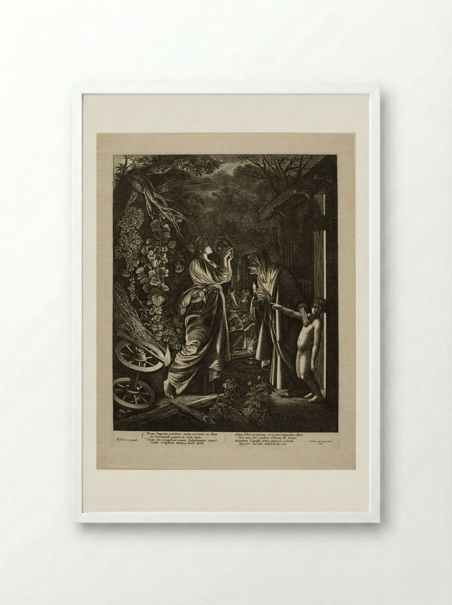 Mocking of Ceres - Wenceslaus Hollar - Framed Print White