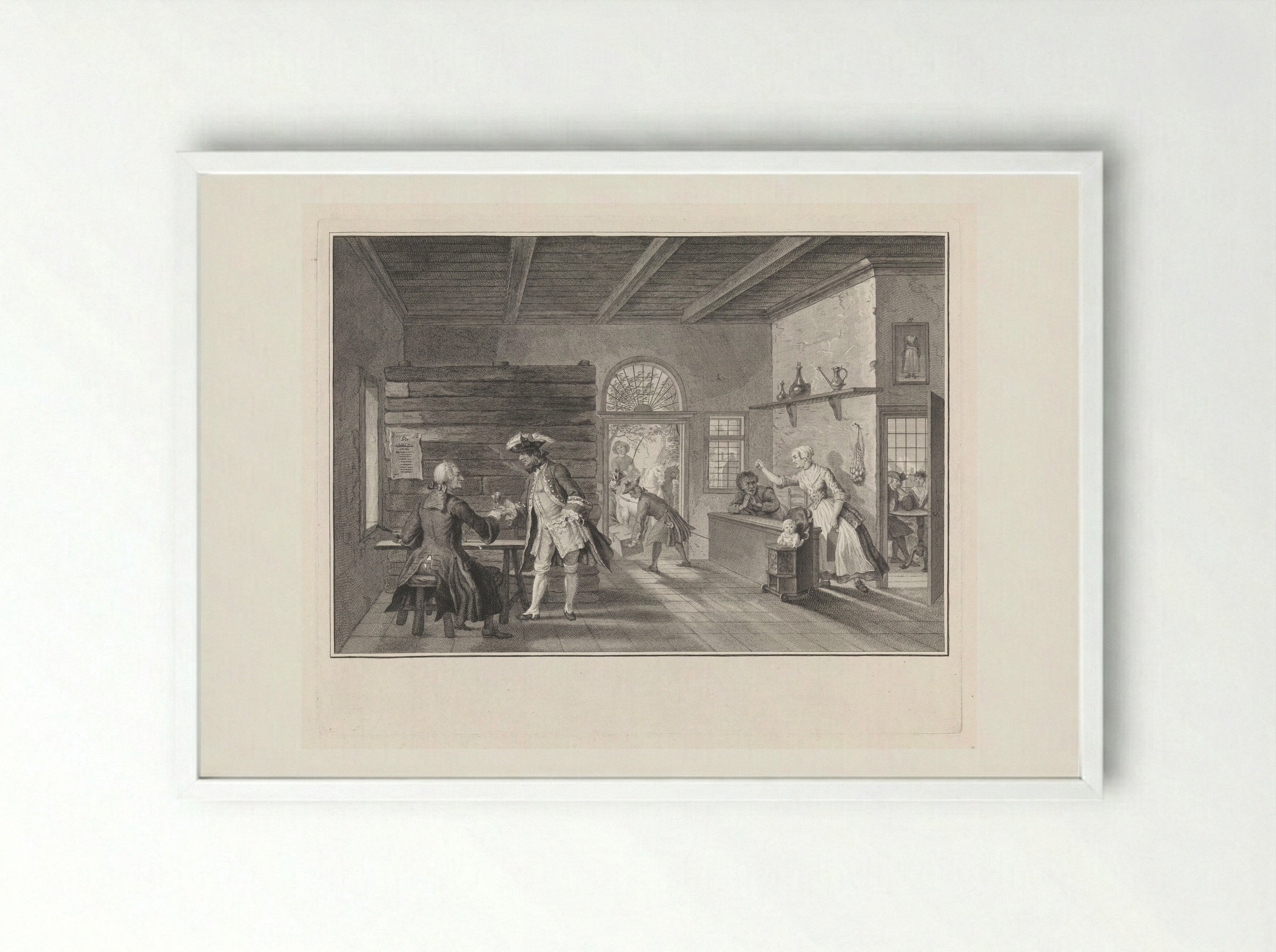 De Puiterveense helleveeg achter de tap - Pieter Tanjé - Framed Print White