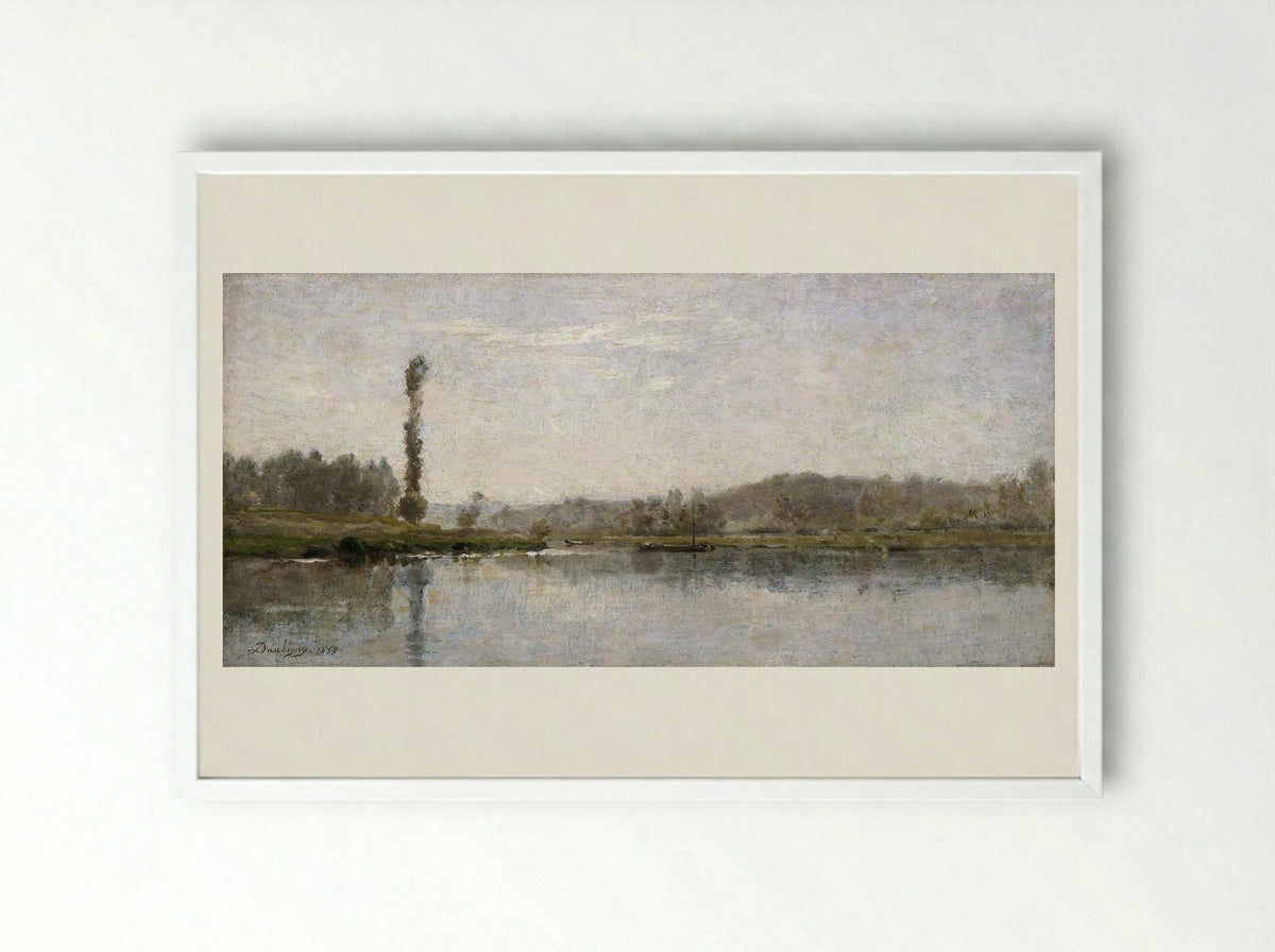 Morning - Charles-François Daubigny - Framed Print White