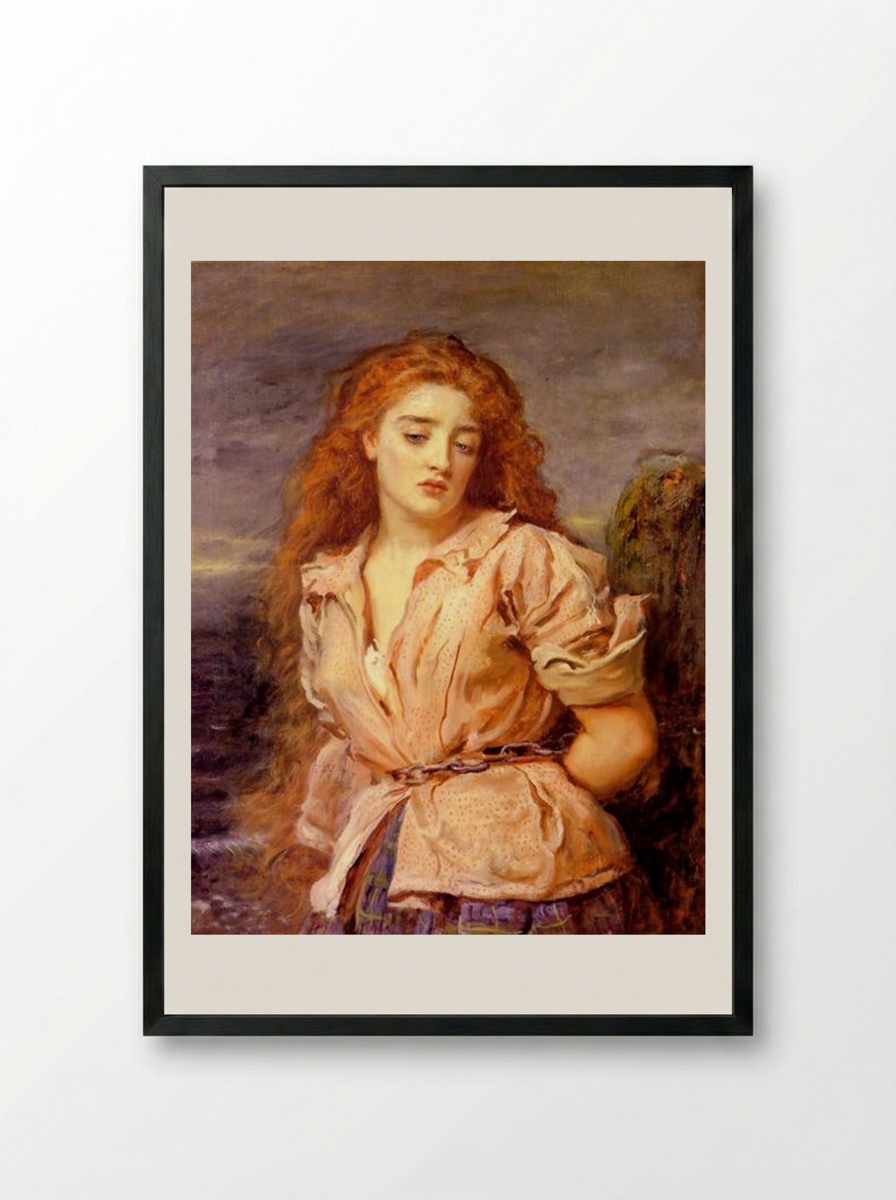 The Martyr of the Solway - John Everett Millais - Framed Print Black