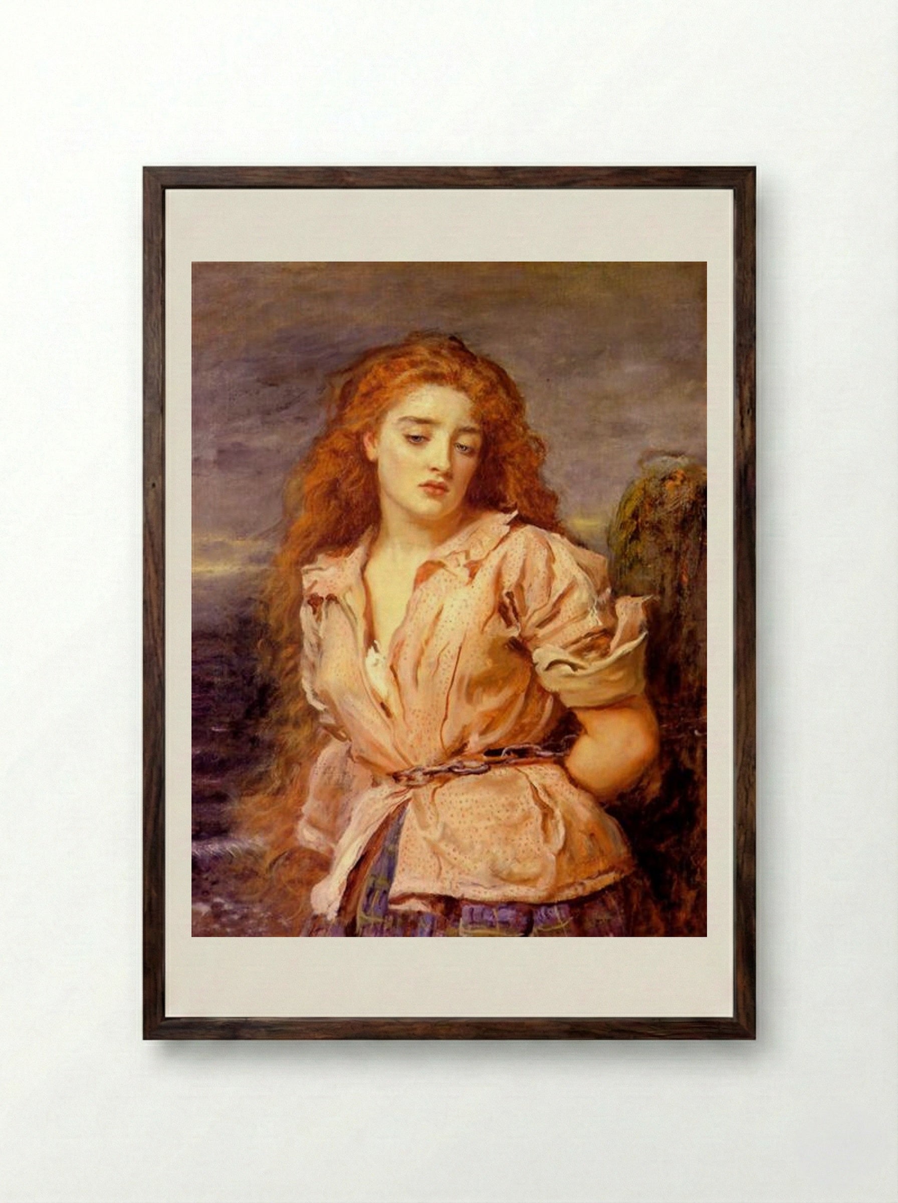 The Martyr of the Solway - John Everett Millais - Framed Print Dark Wood